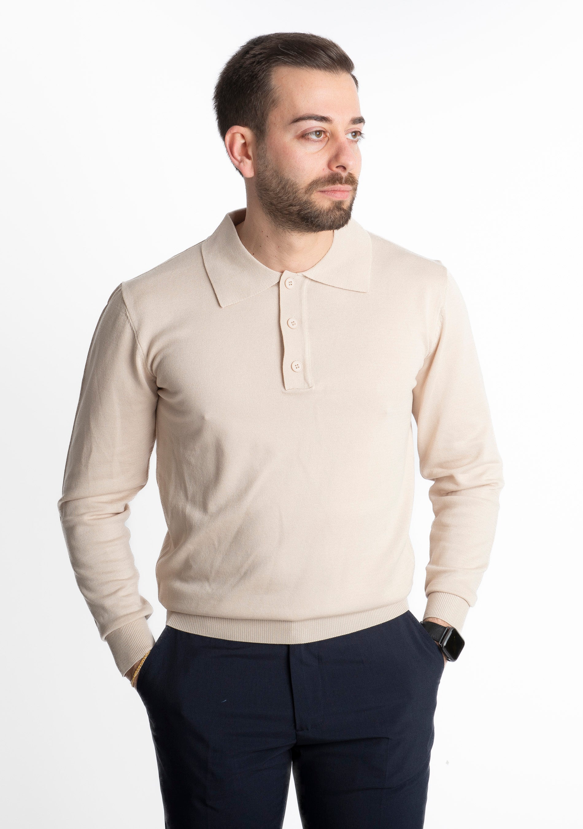 Polo in Maglia MP888 Beige