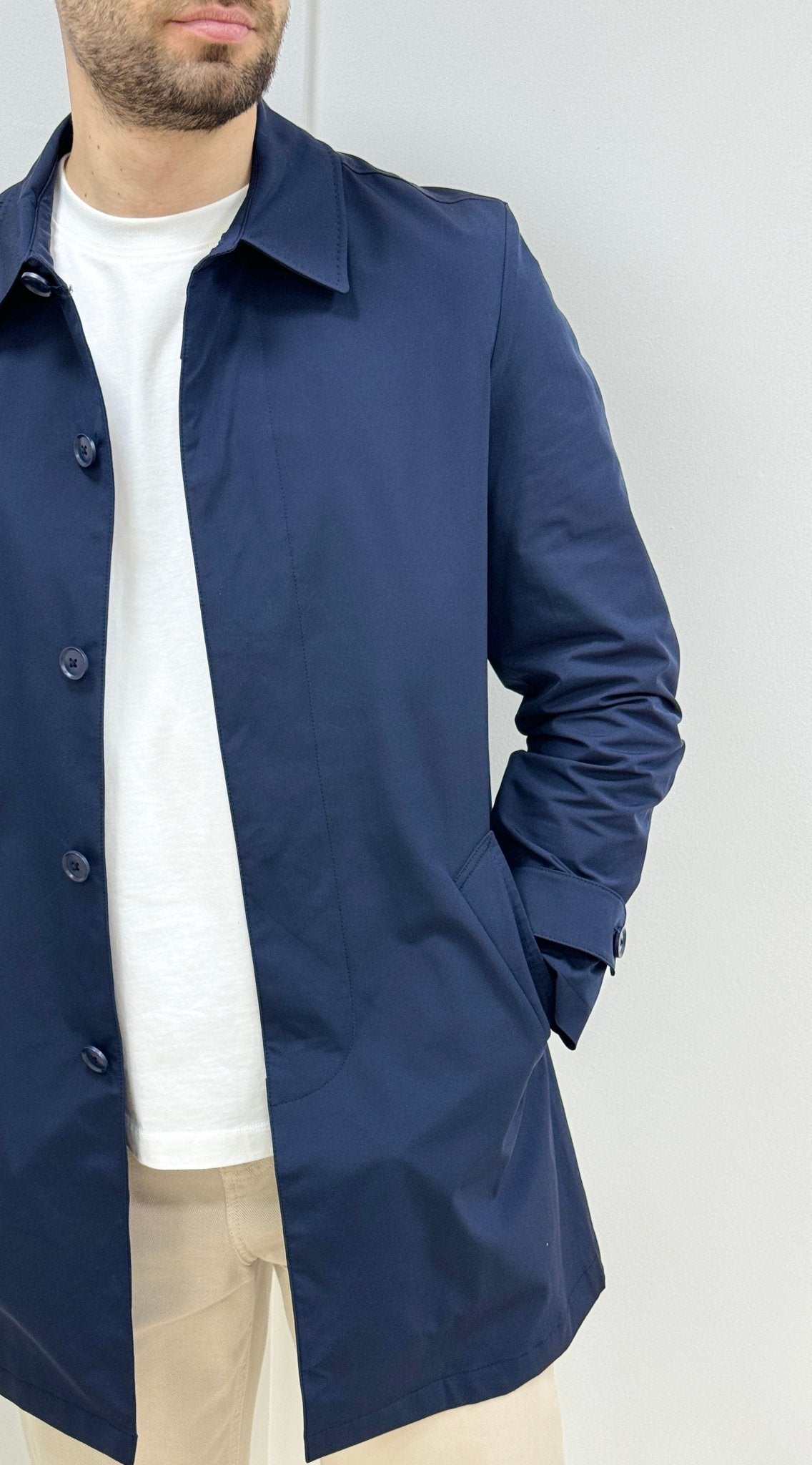 Trench Uomo Collo Camicia Blu - SEASON LAB