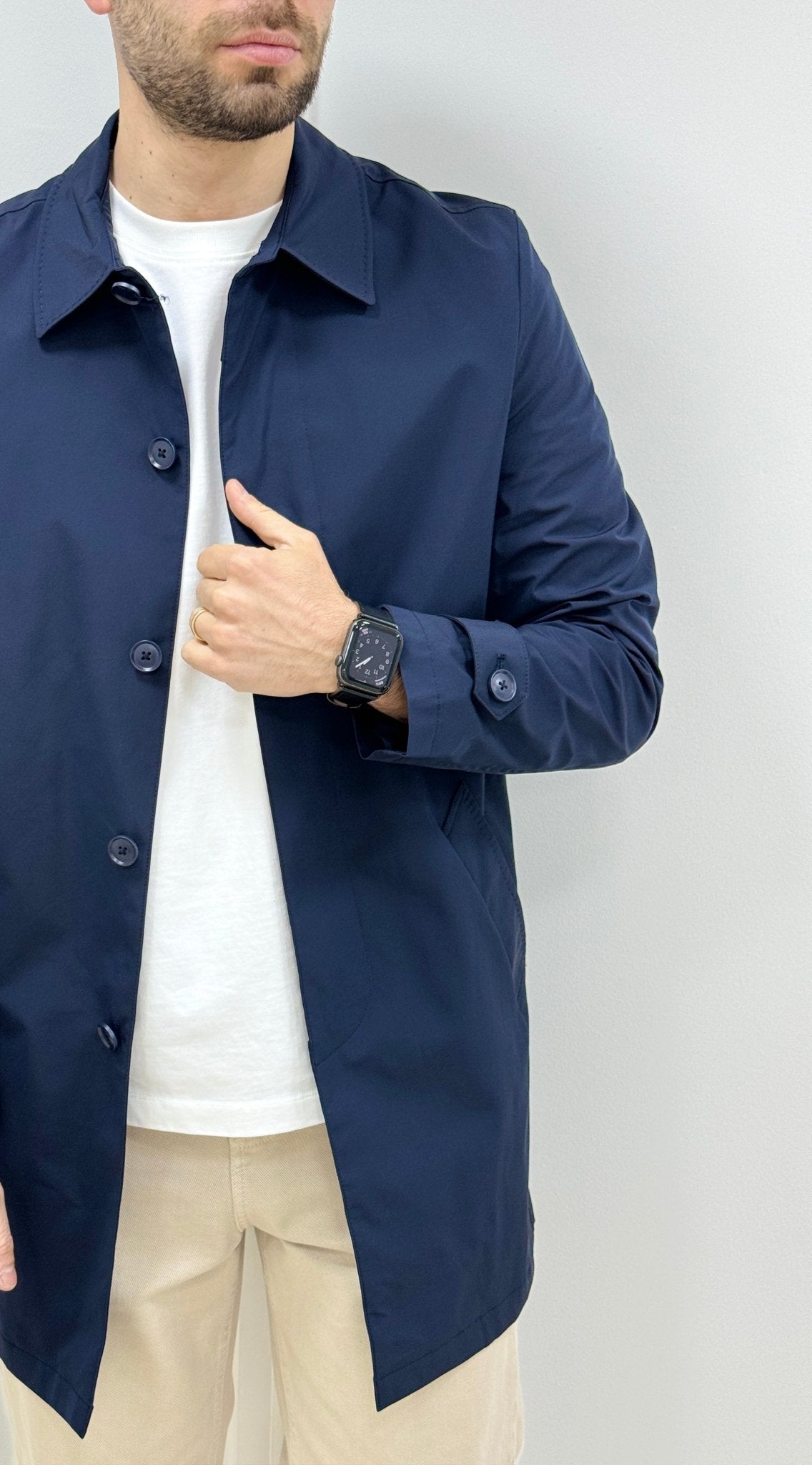 Trench Uomo Collo Camicia Blu - SEASON LAB