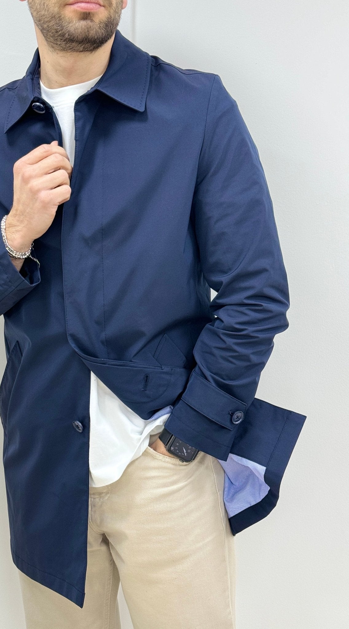 Trench Uomo Collo Camicia Blu - SEASON LAB