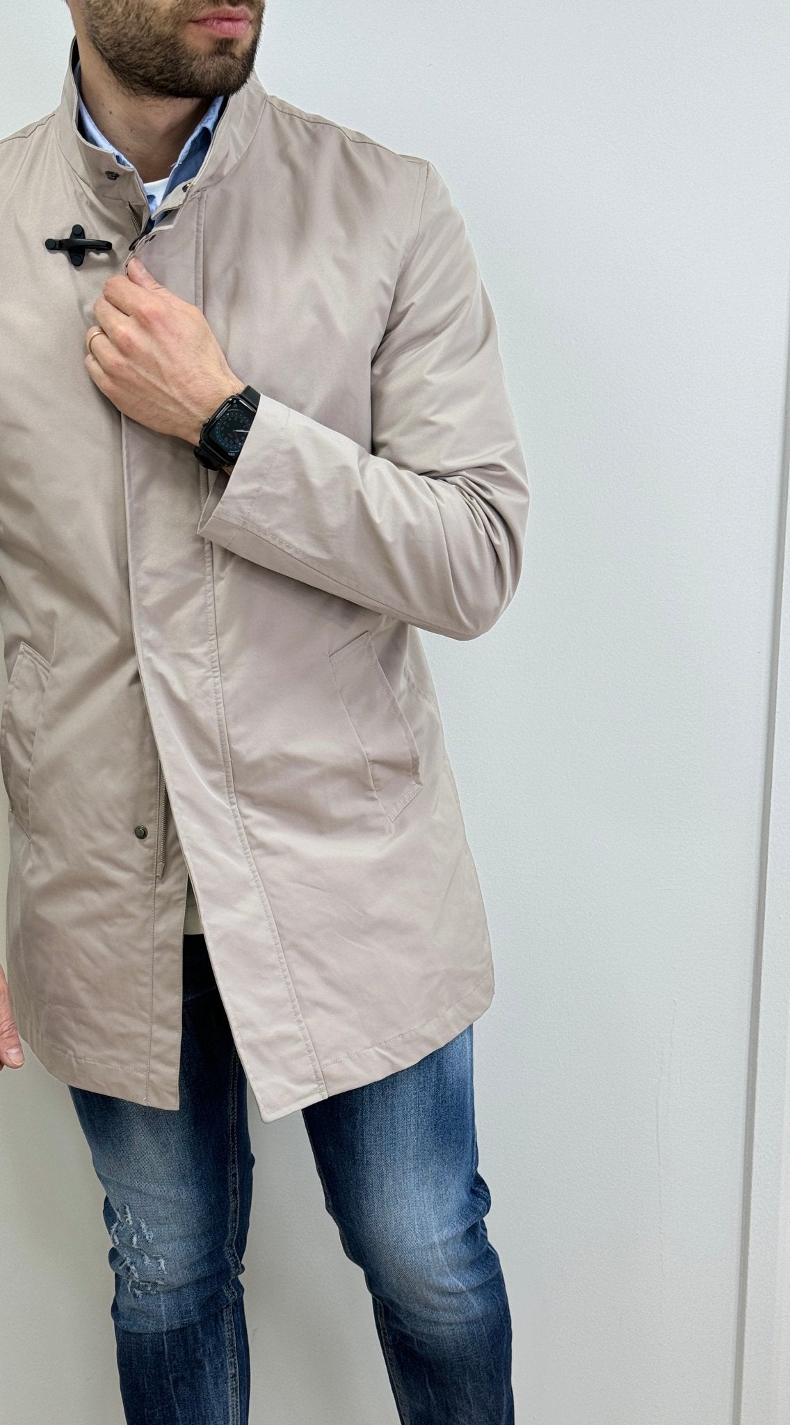 Trench Uomo Con Ciappe Beige - SEASON LAB