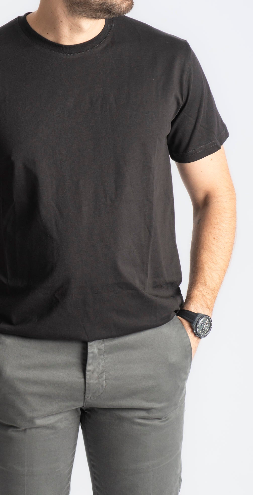TShirt Manica Corta Sotto Giacca Basica Nera - SEASON LAB