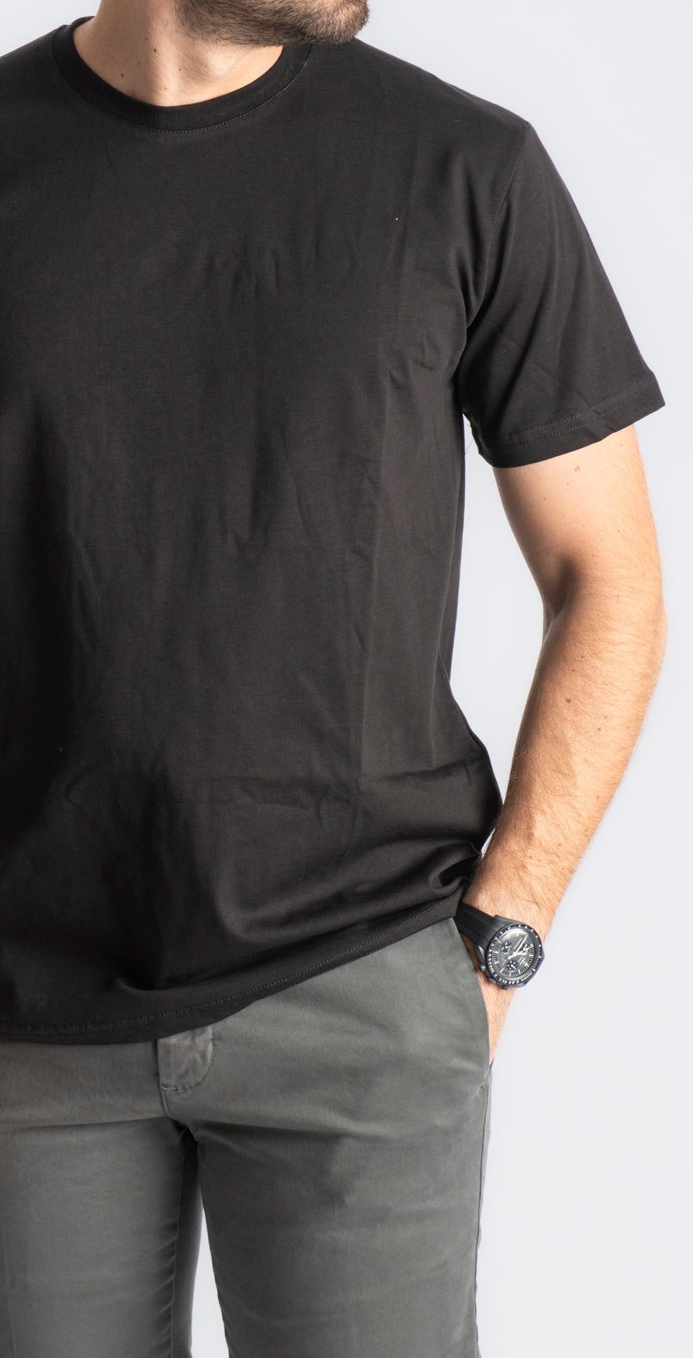 TShirt Manica Corta Sotto Giacca Basica Nera - SEASON LAB
