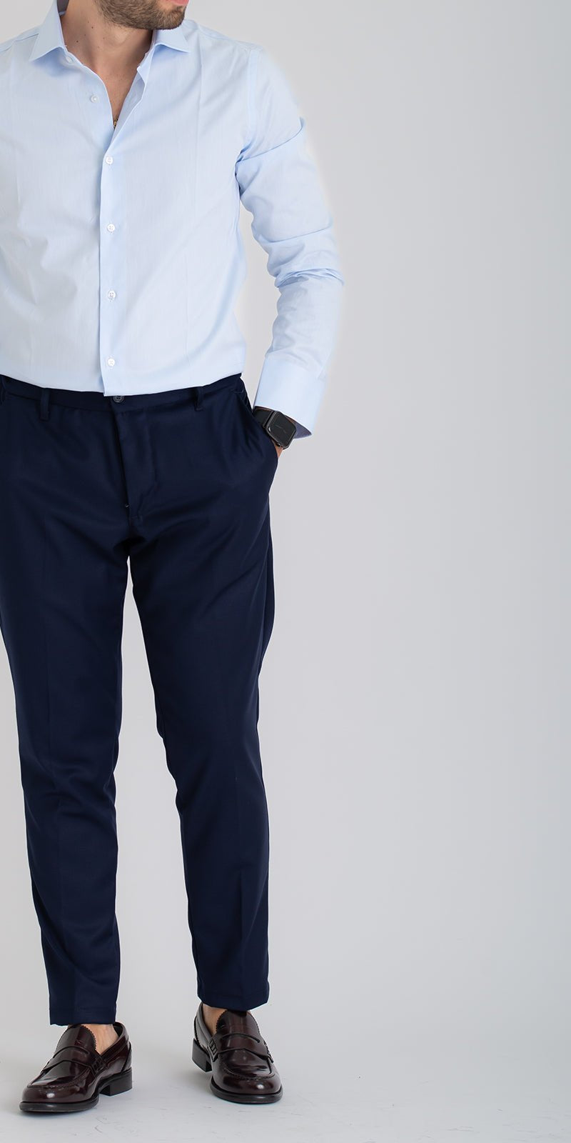 Camicia Uomo Tinta Unita Celeste - SEASON LAB