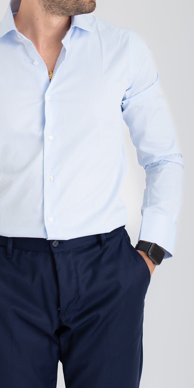 Camicia Uomo Tinta Unita Celeste - SEASON LAB