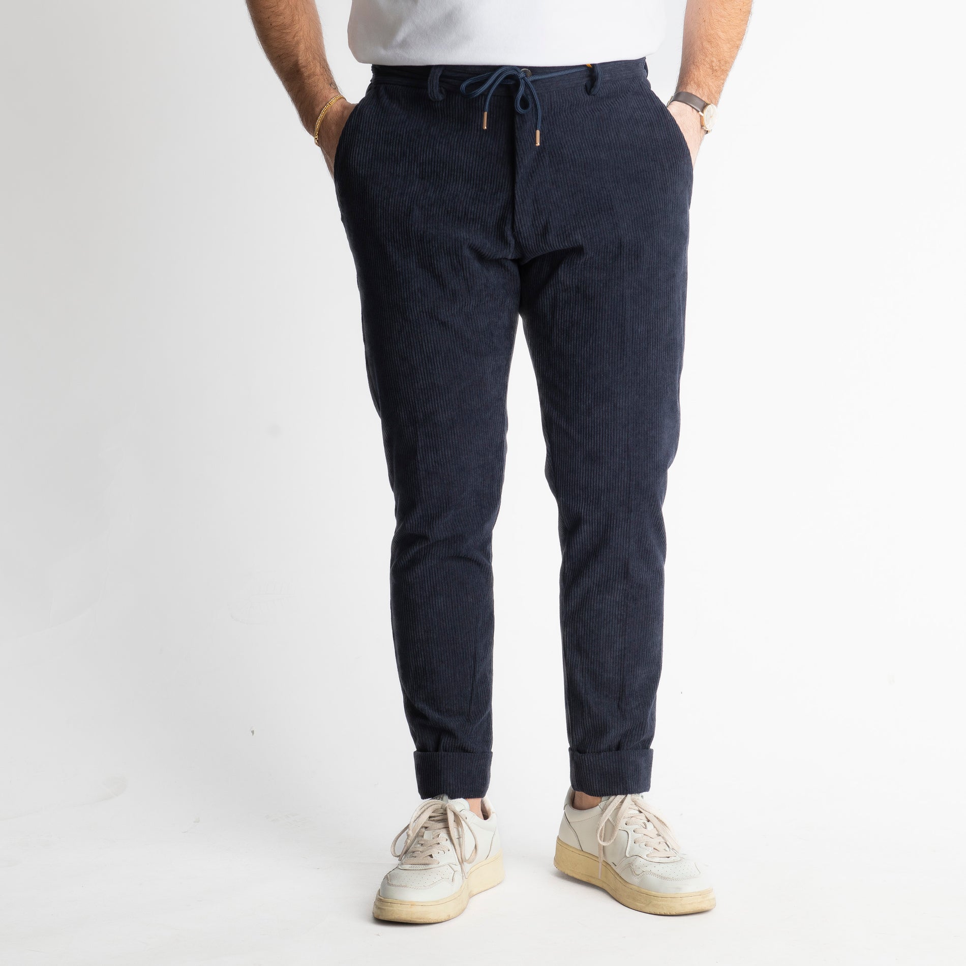 Pantalone Ischia Velluto a Coste Blu