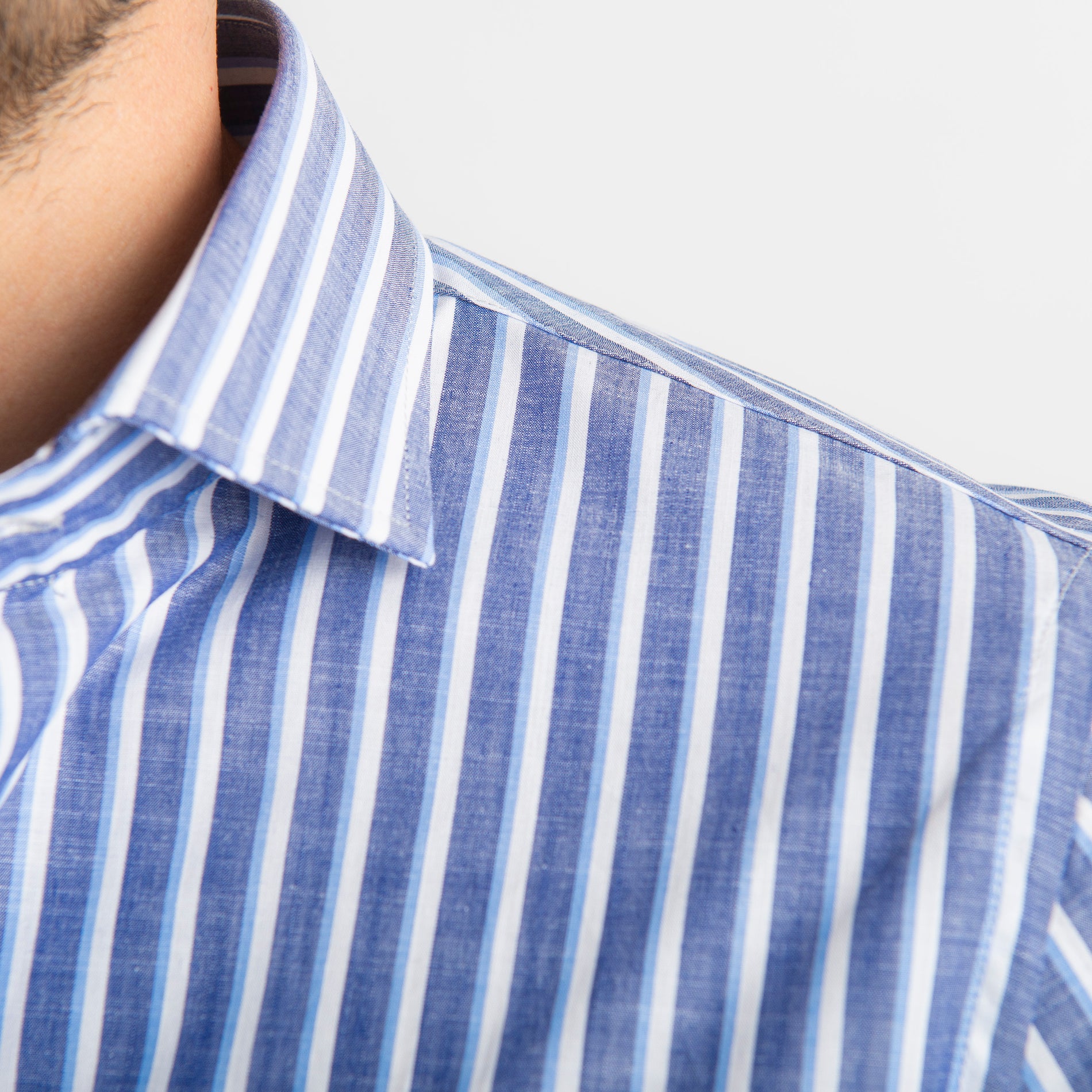 Camicia Fondo Blu Rigo Bianco/Celeste