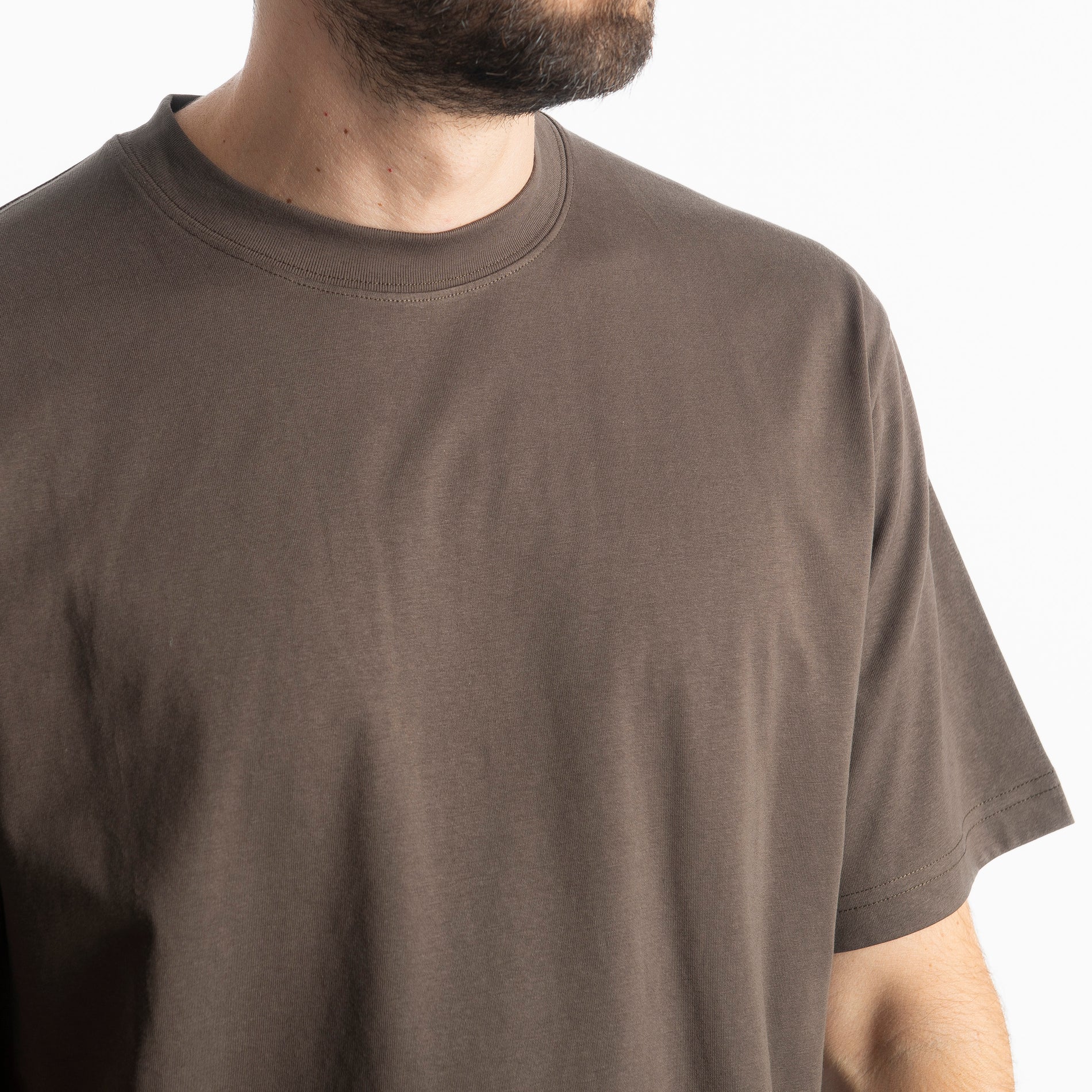 T-shirt Regular in Cotone Marrone