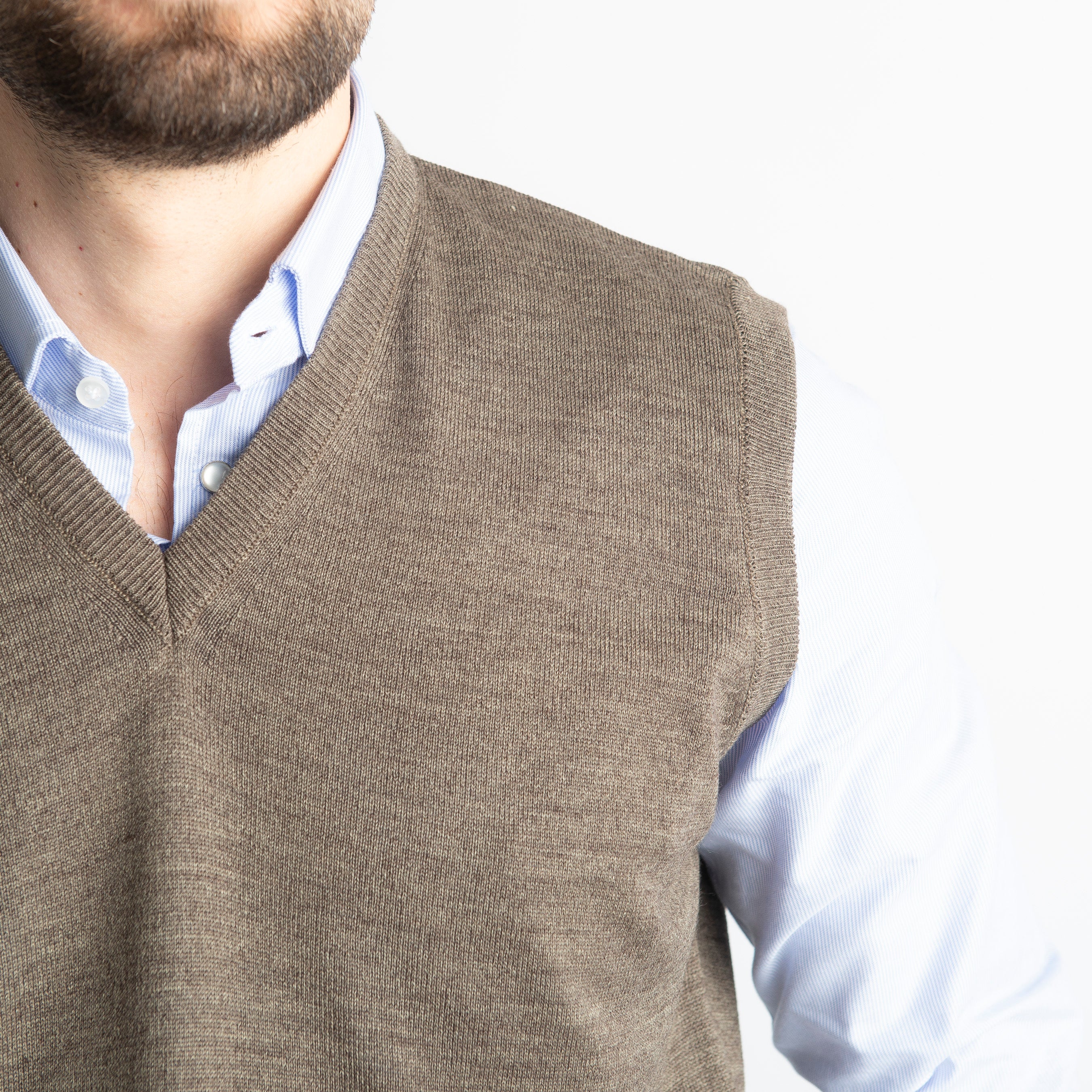 Gilet in Lana Merinos Fango