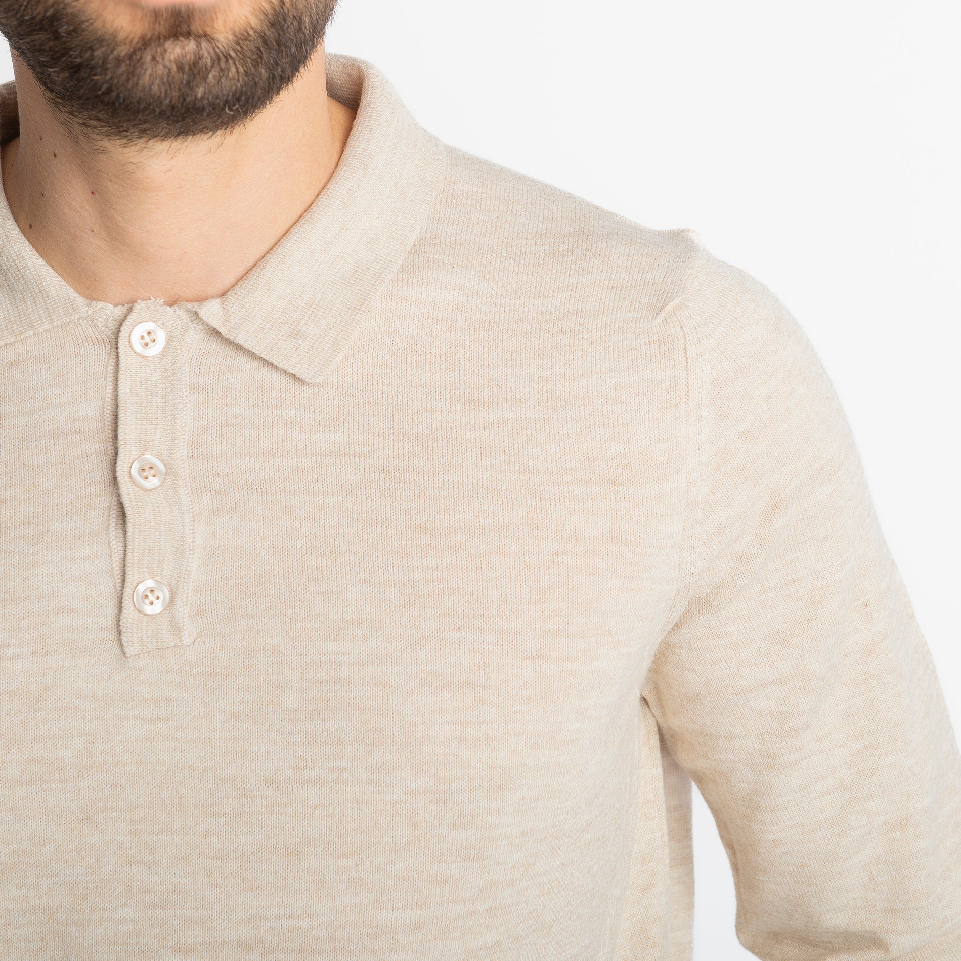 Polo Lana Merinos Beige
