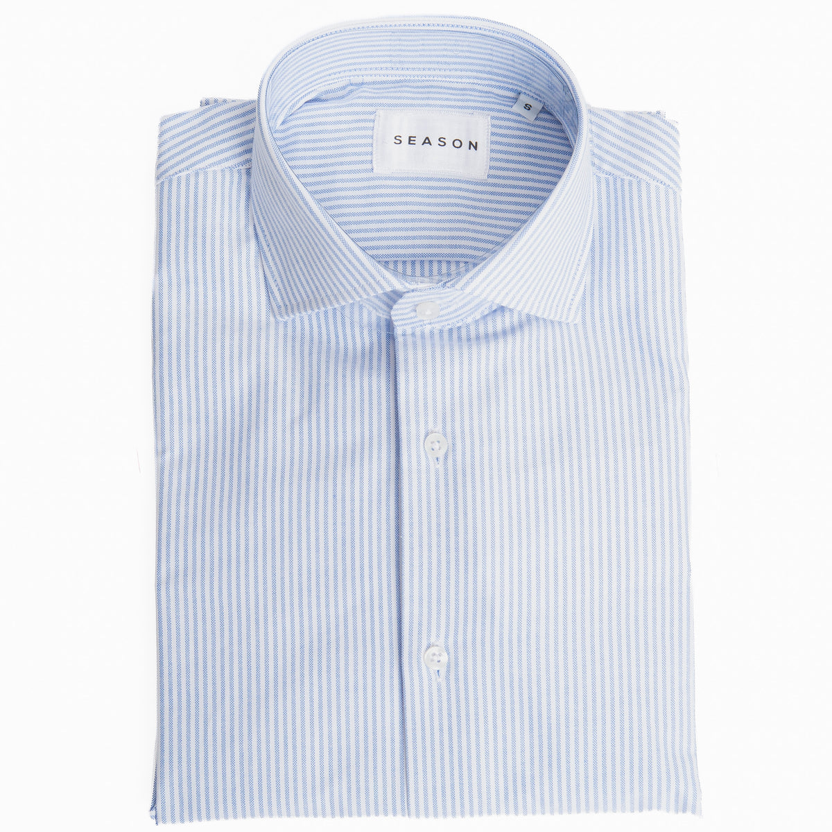 Camicia Rigata Oxford Doppio Ritorto Celeste