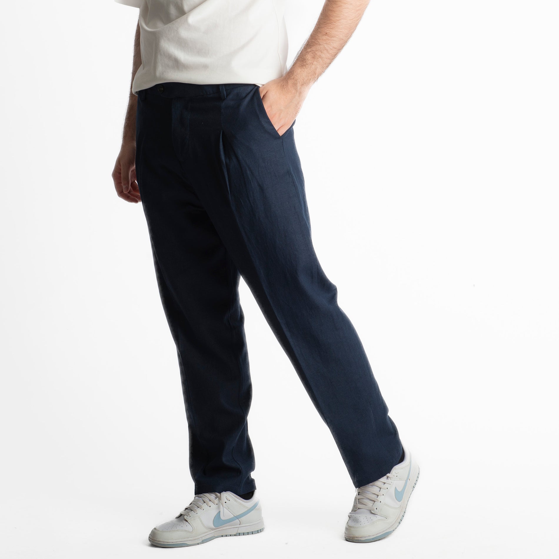 Pantalone in Lino Officine Borboniche Blu