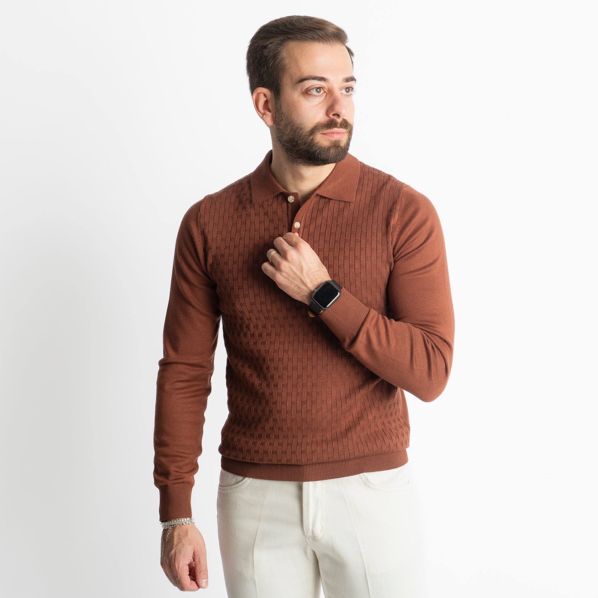 Polo in Maglia M947 Tabacco