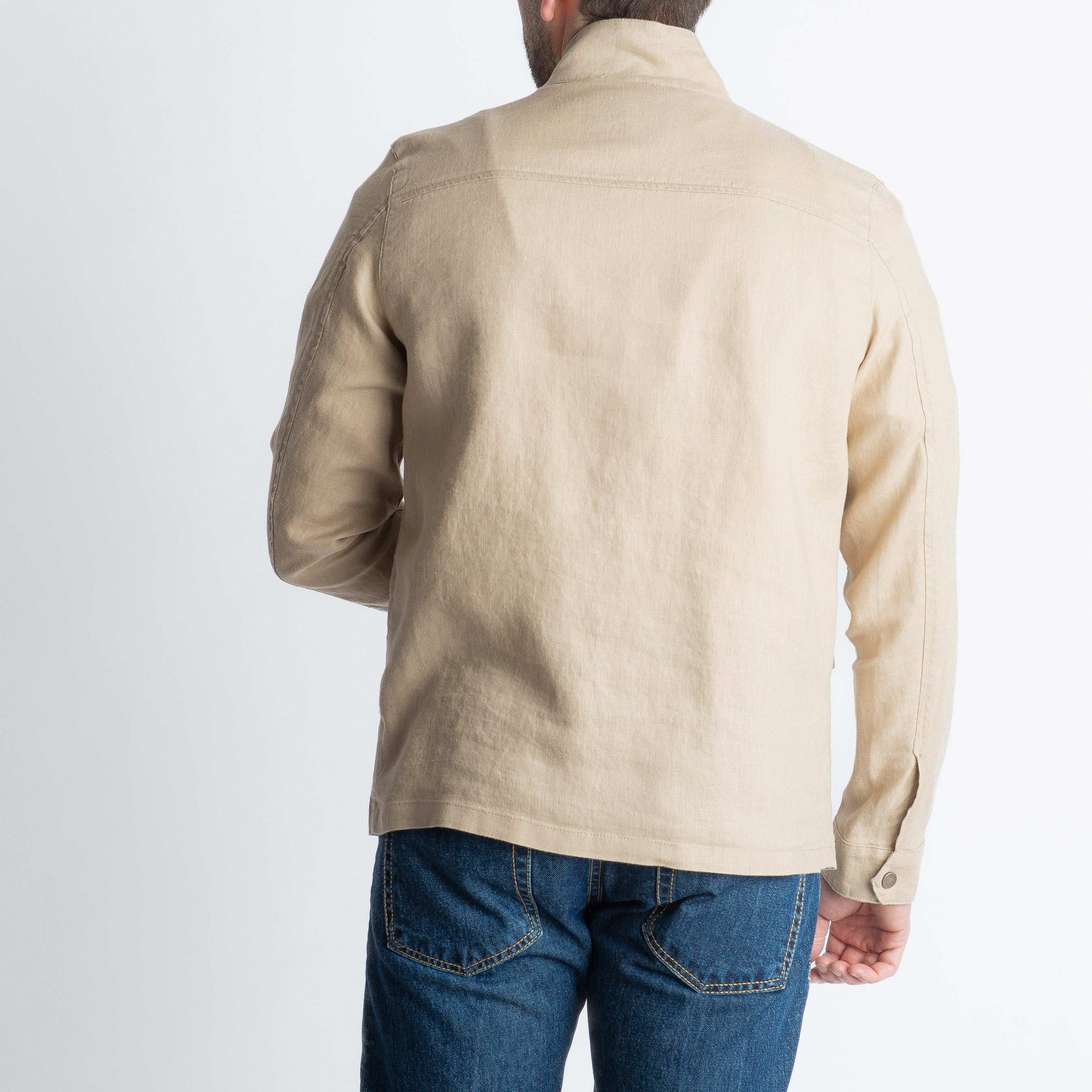 Field Jacket 100% Lino Beige