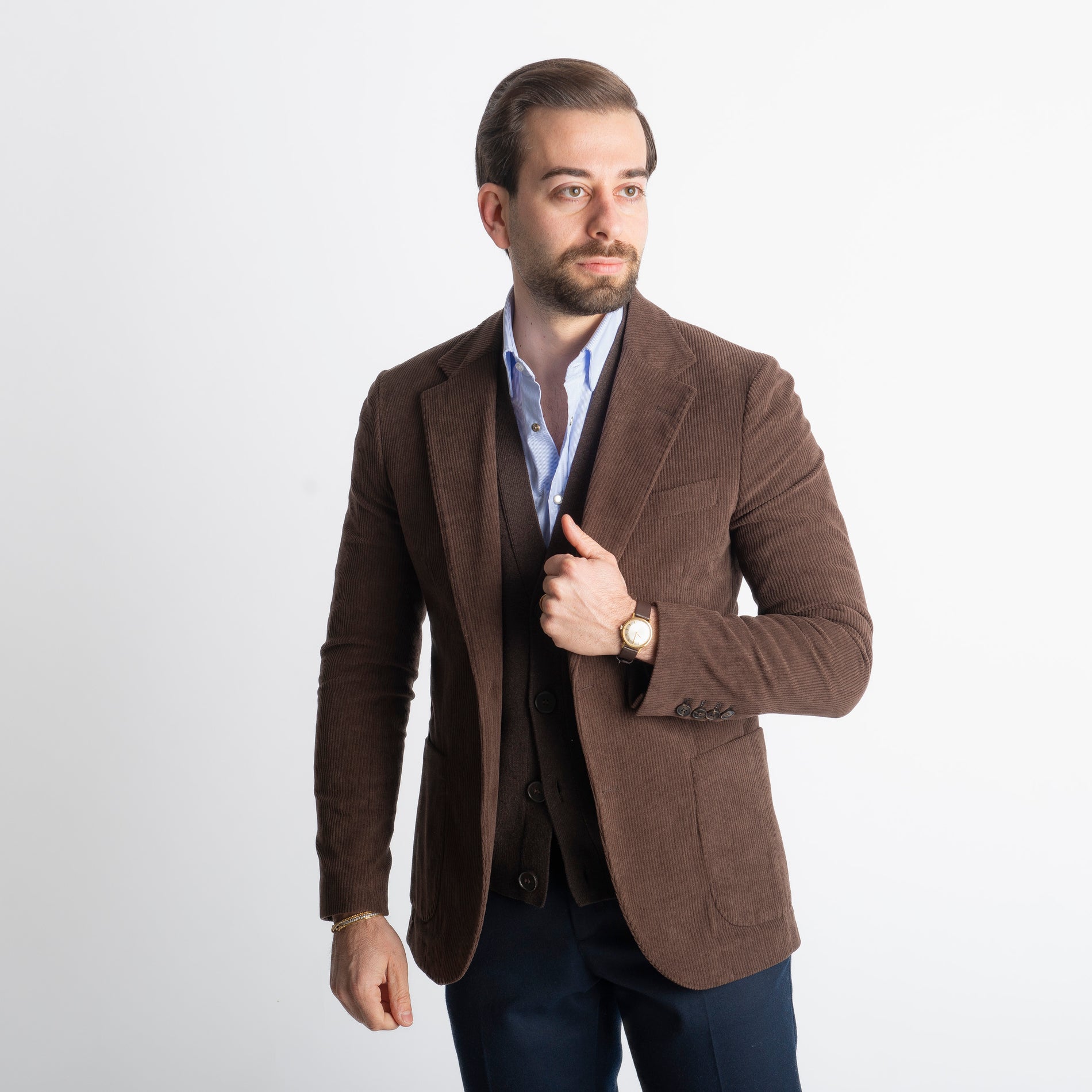 Giacca Monopetto in Velluto Moro