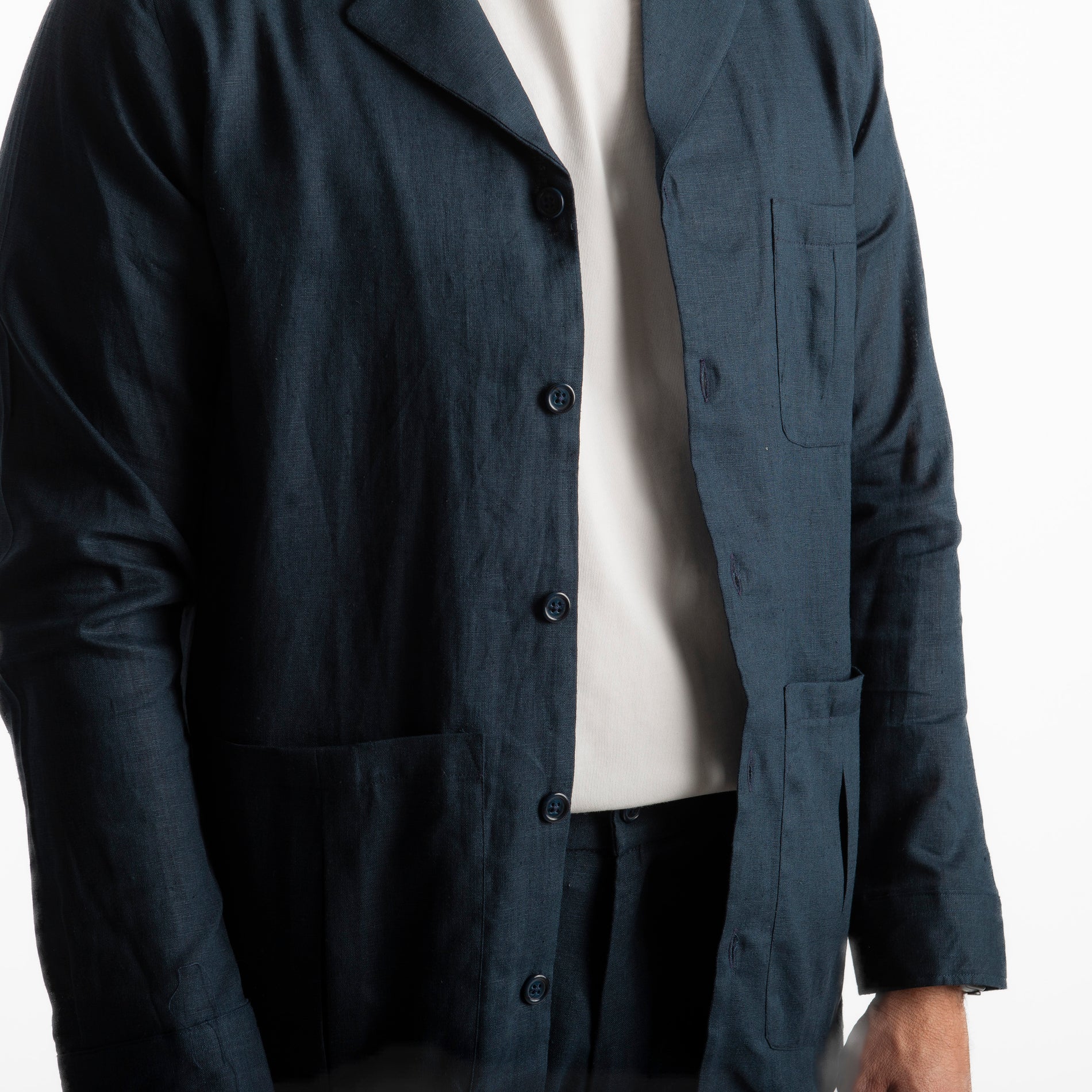 Giacca Sahariana in Lino TO1056 Blu