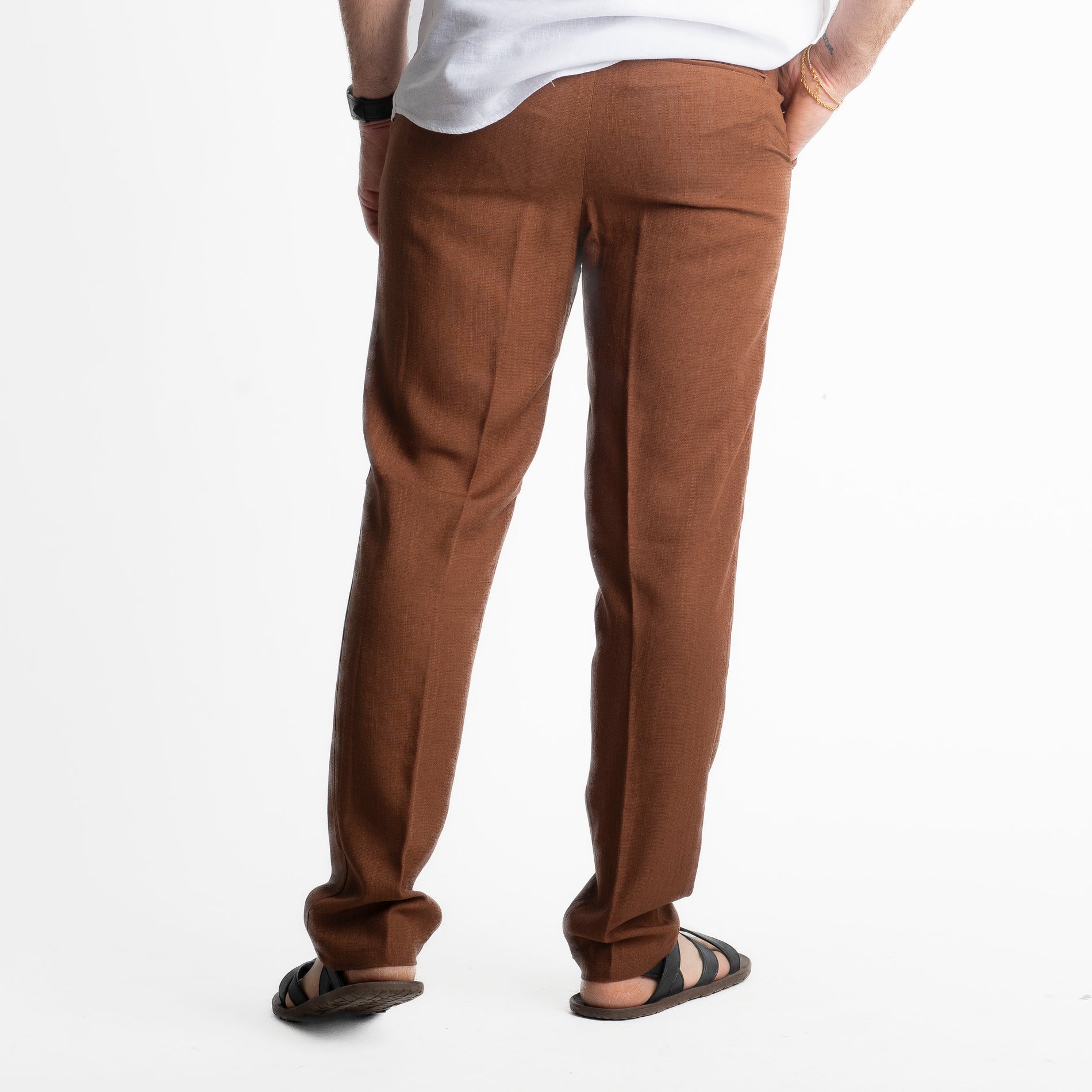 Pantalone in Lino Officine Borboniche Tabacco