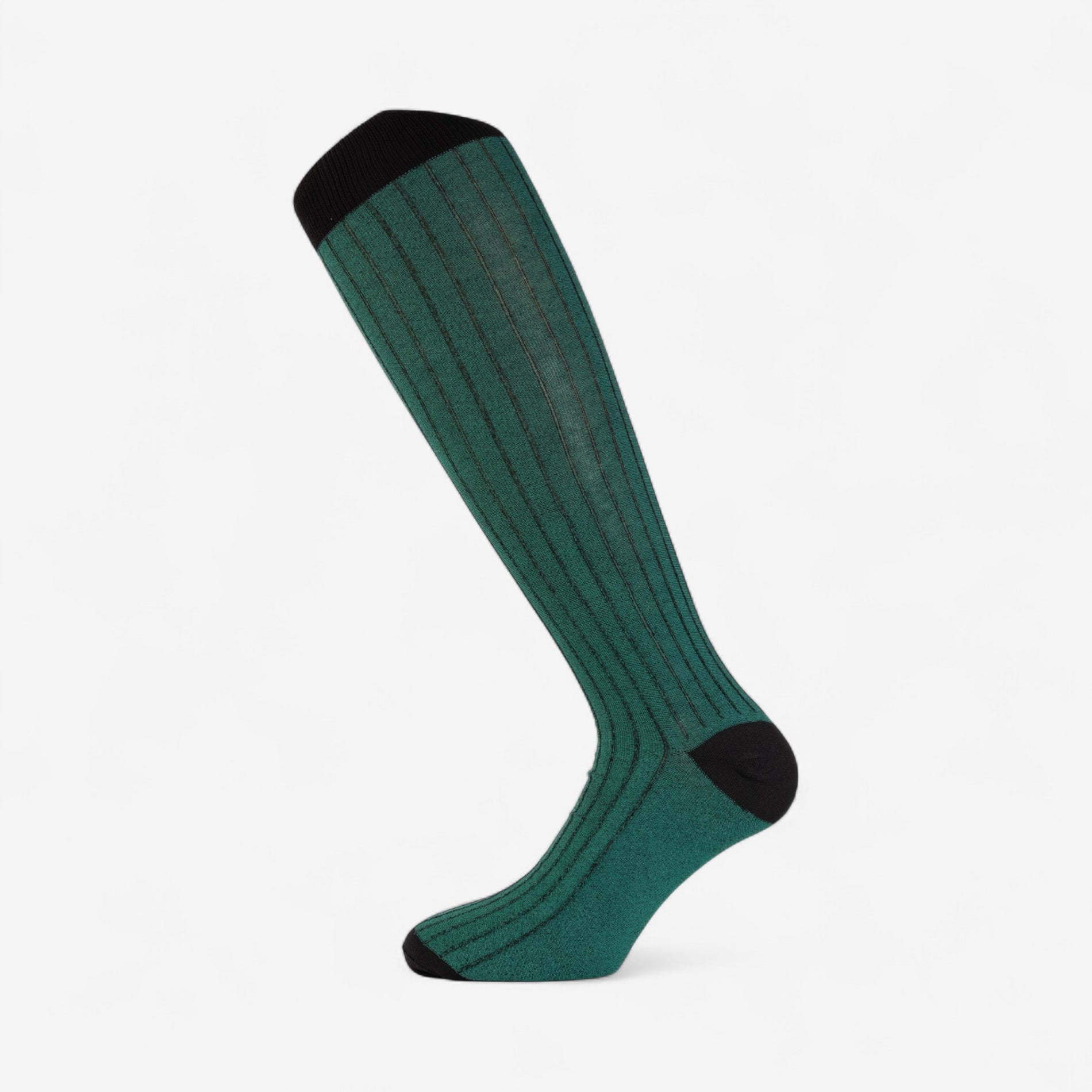 Calza Uomo Reversibile in Caldo Cotone Verde