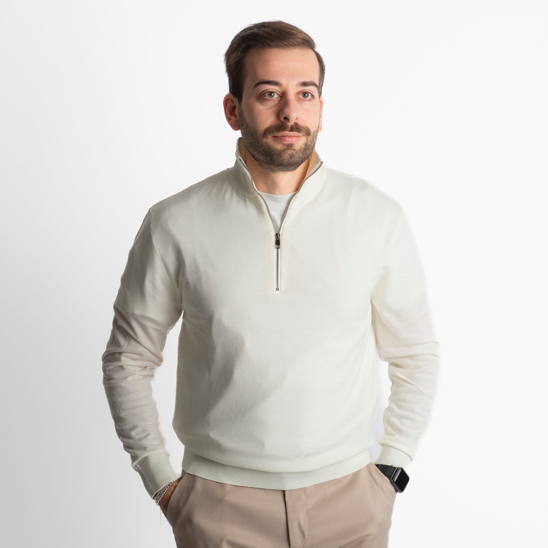 Lupetto Mezza Zip IT006 Panna