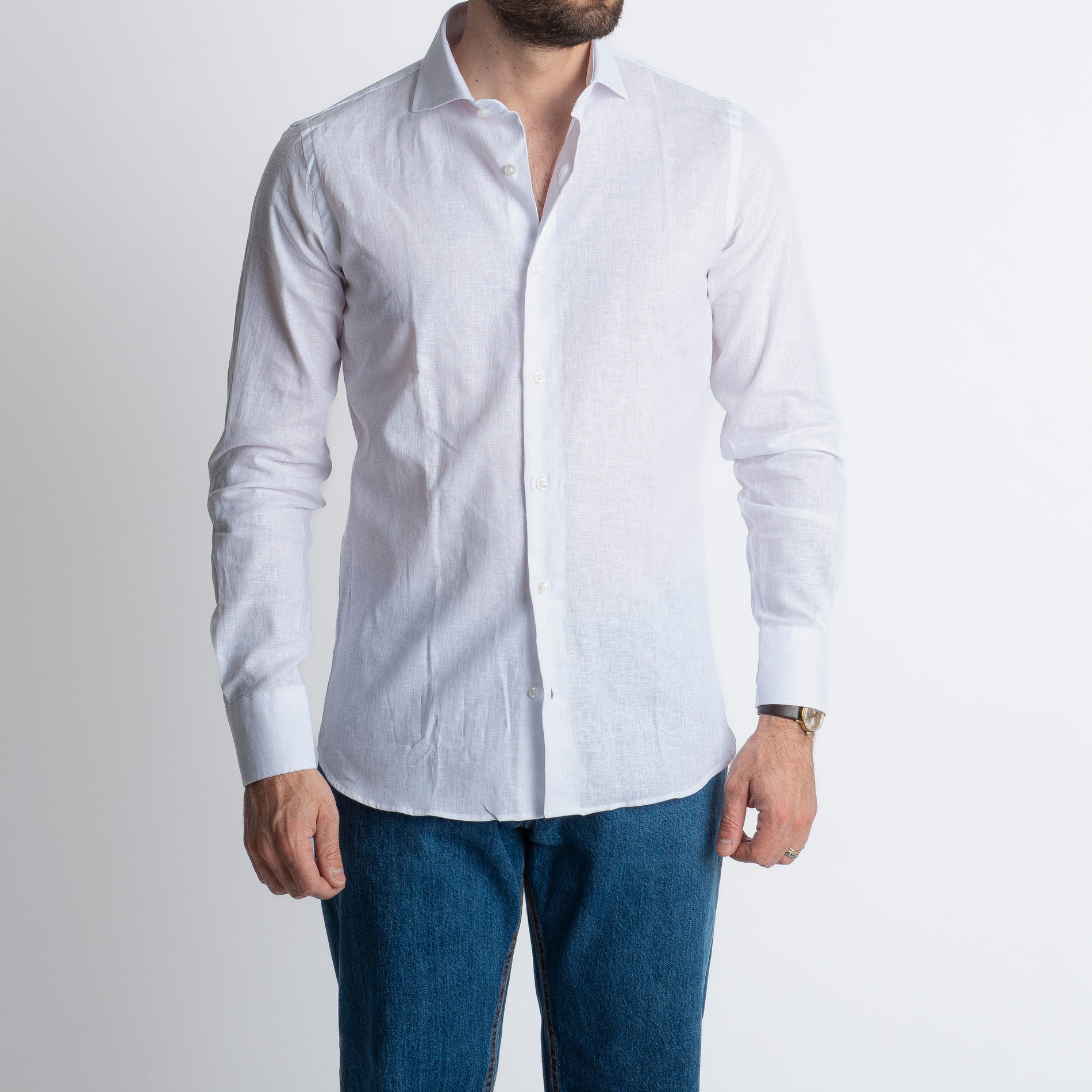 Camicia in Lino Bianco