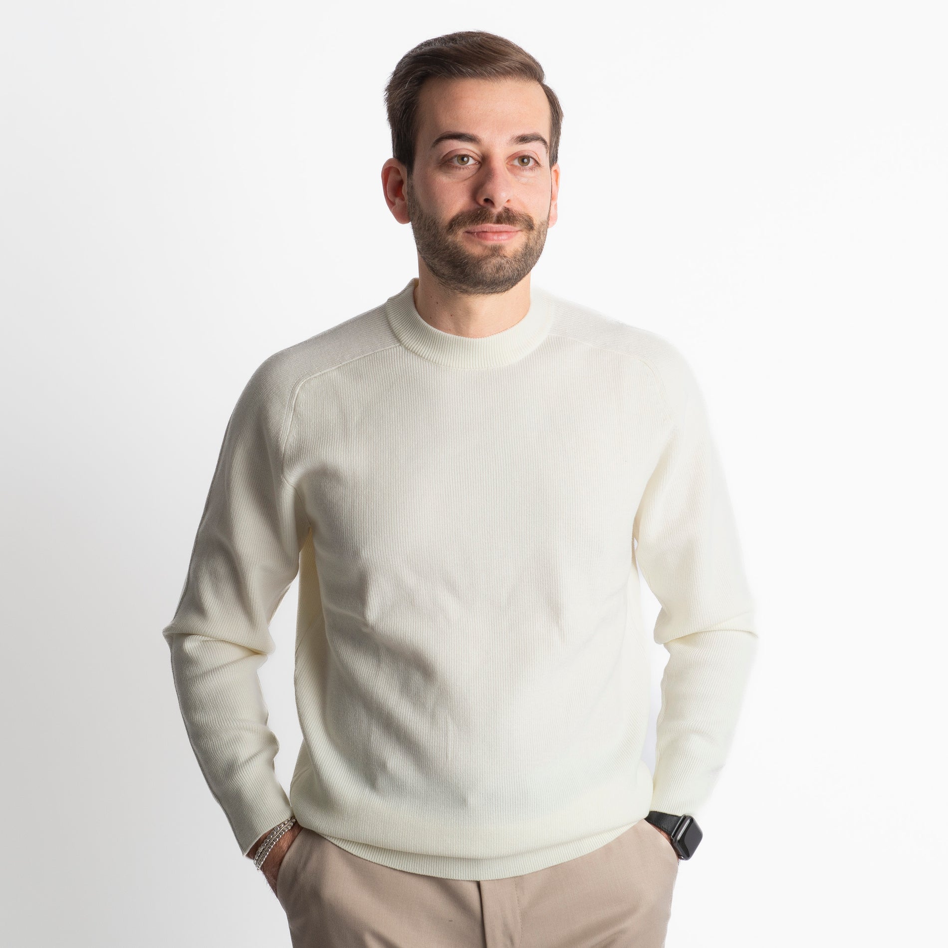 Maglioncino X875 A Costine Panna