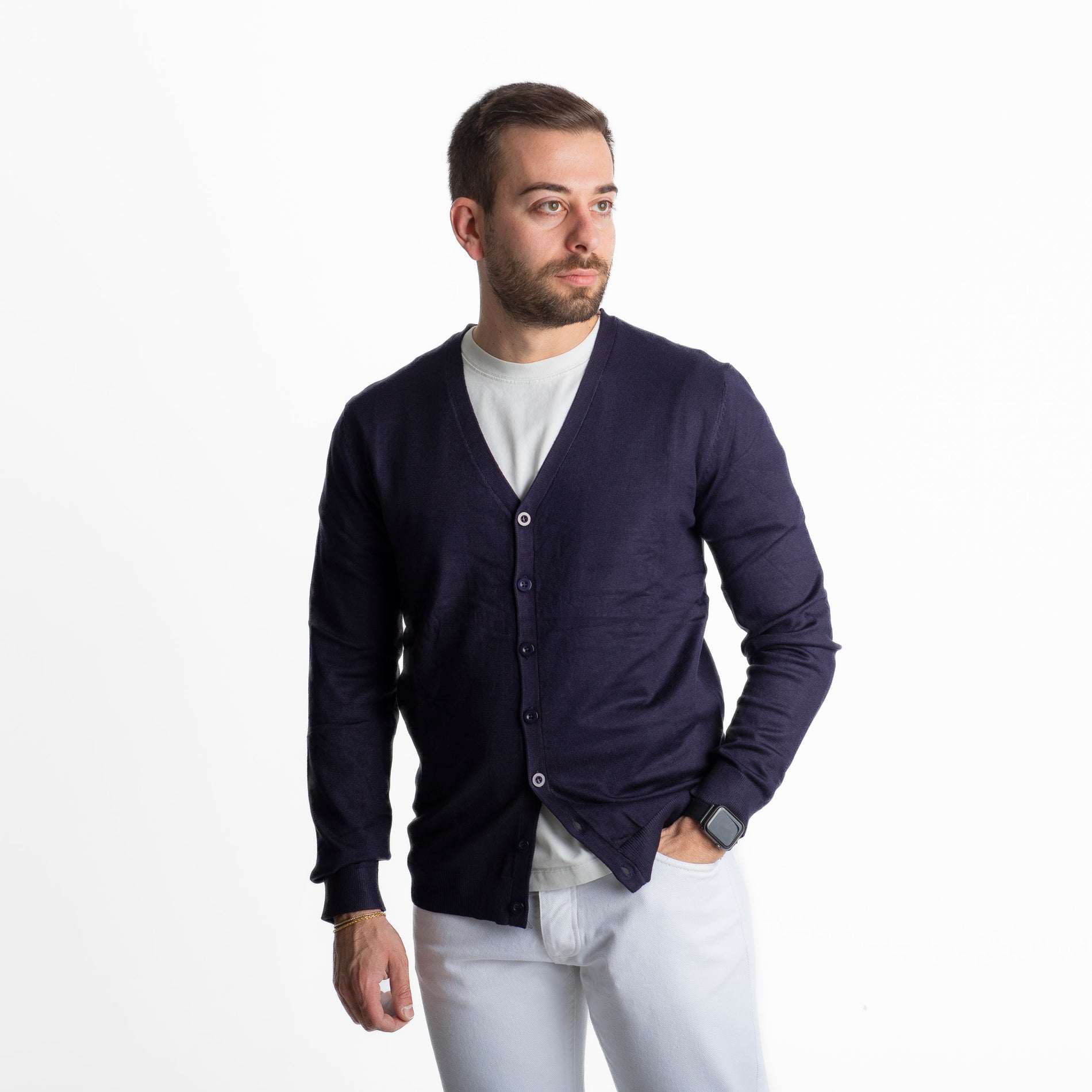 Cardigan Bottoni 01 Blu