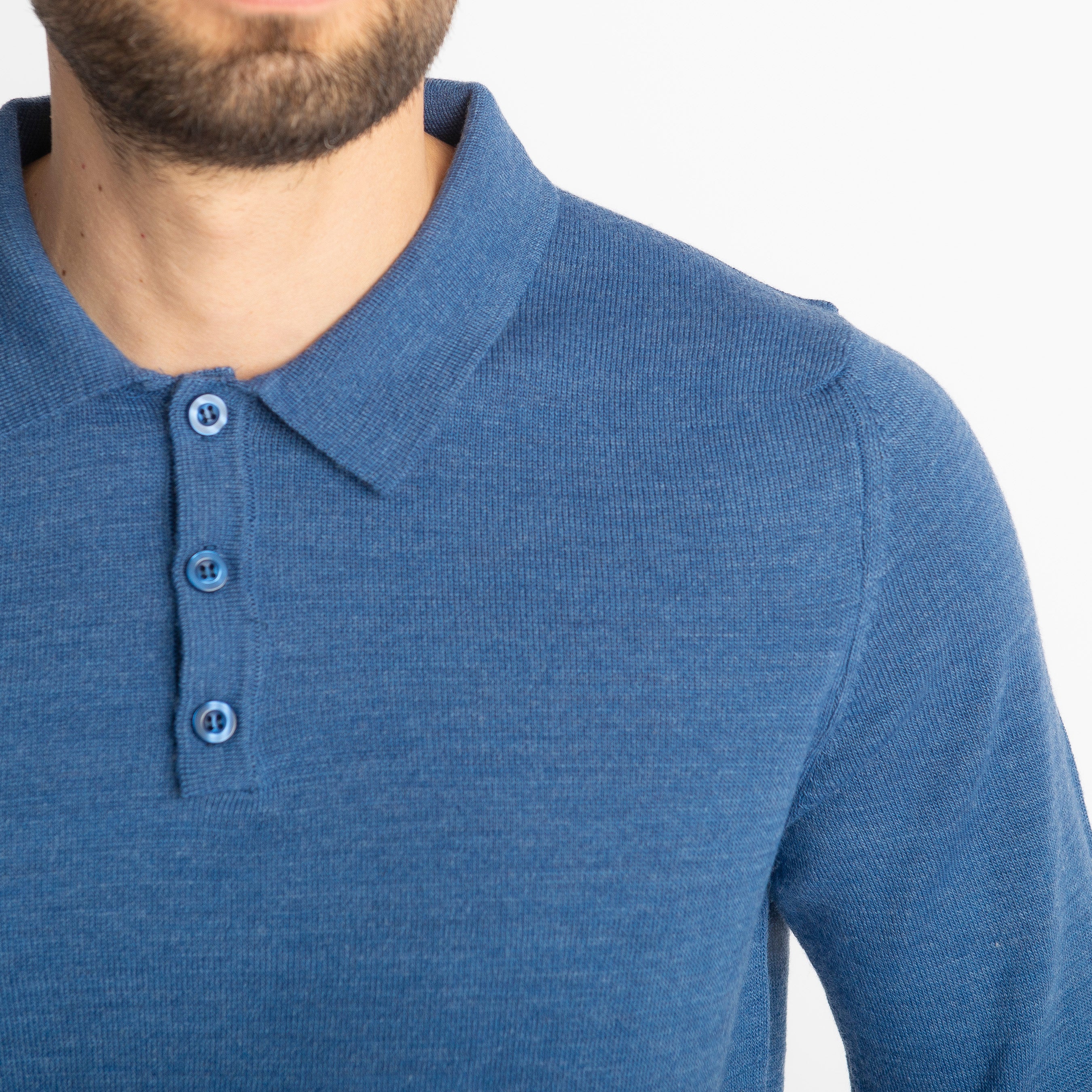 Polo Lana Merinos Indaco