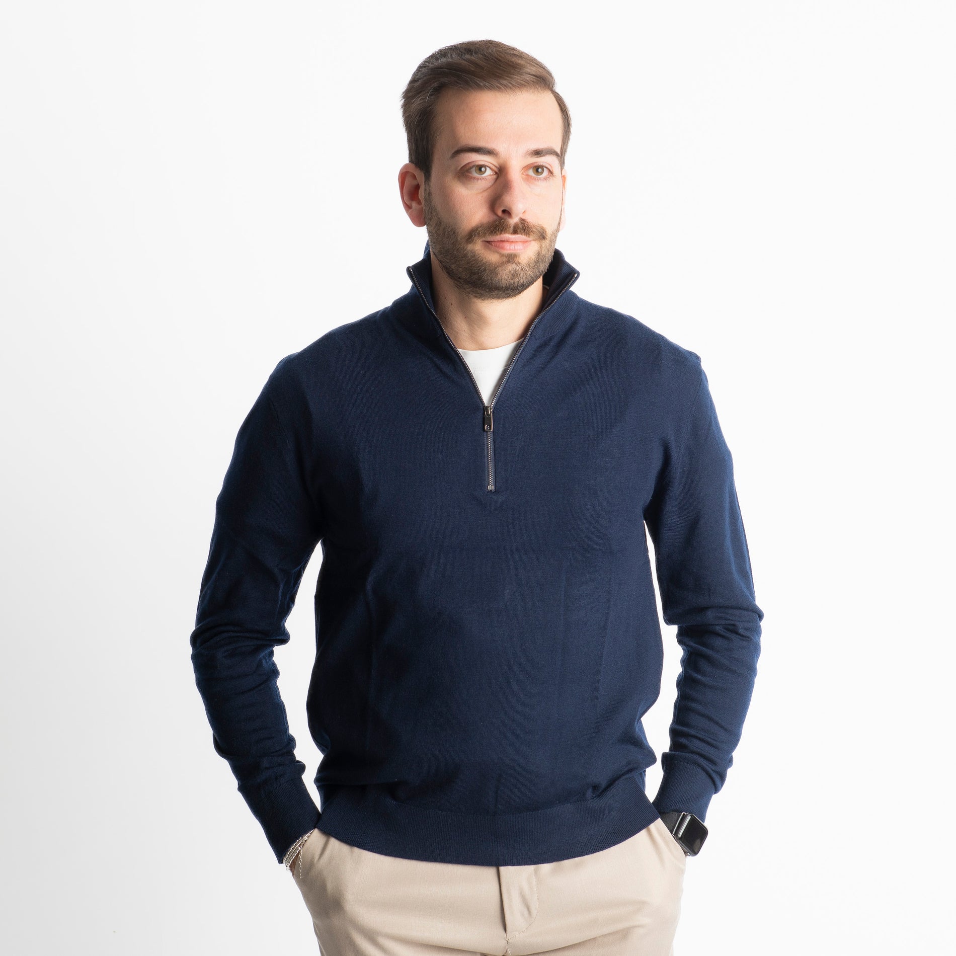 Lupetto Mezza Zip IT006 Blu