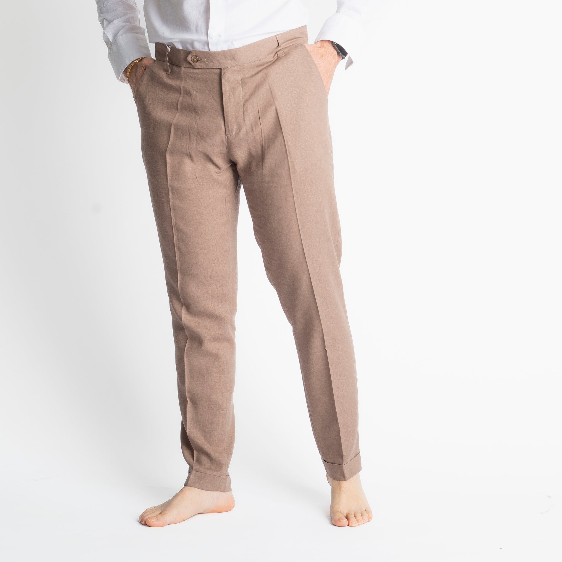 Pantalone TO8008 Miller in Lino Terra