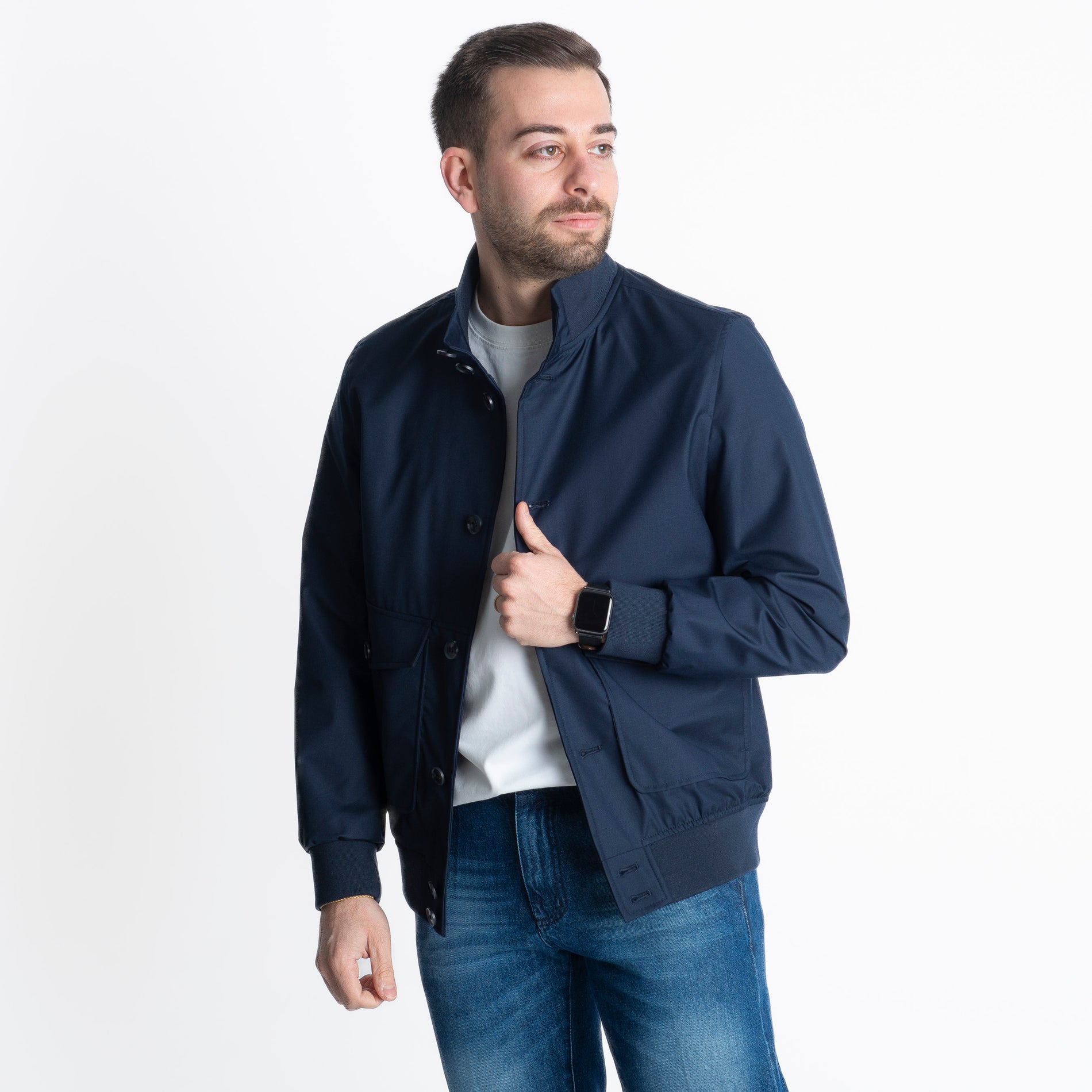 Giubbotto Bomber No Stiro Blu