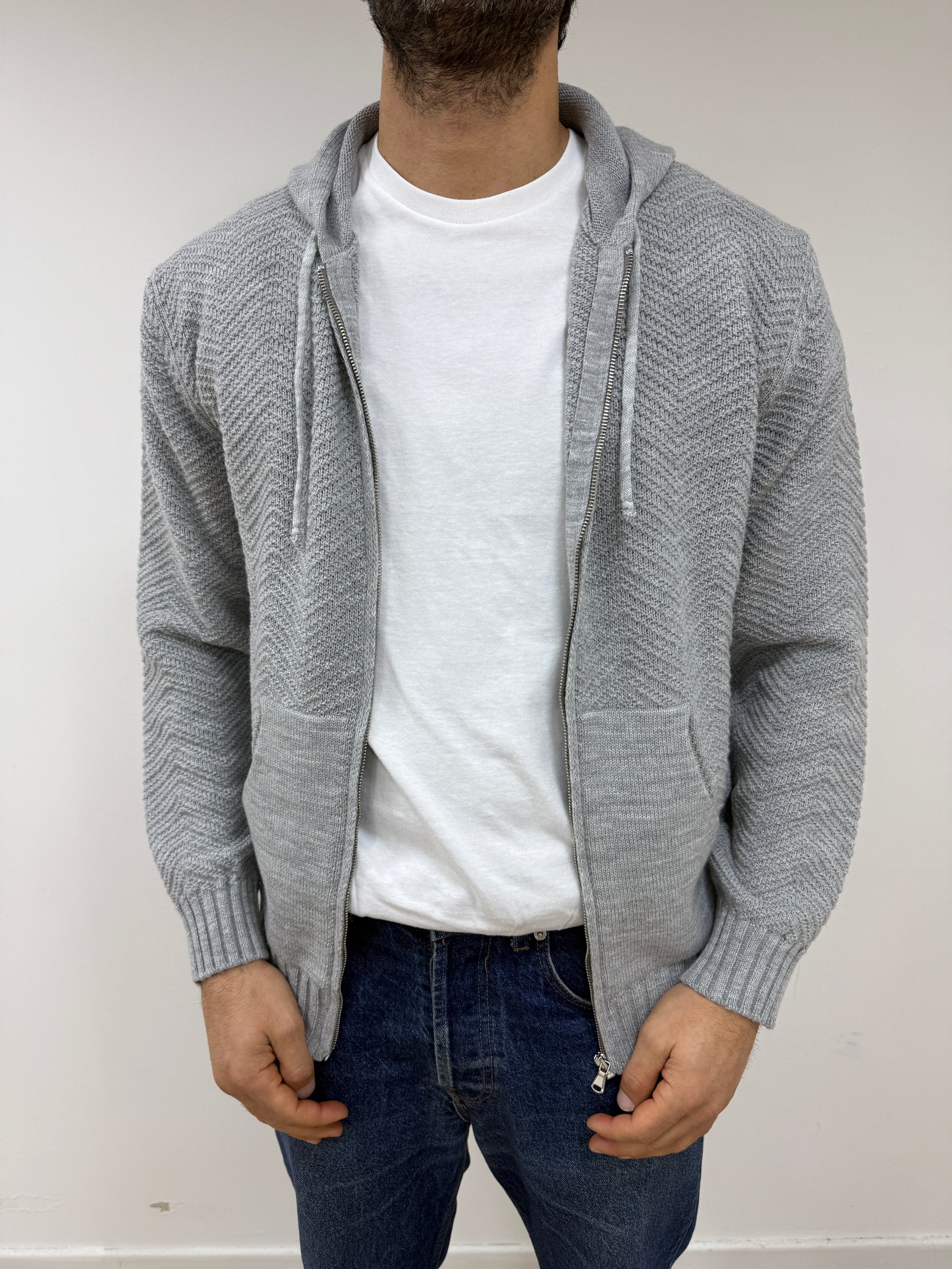 Felpa In Lana Merinos Grigio chiaro