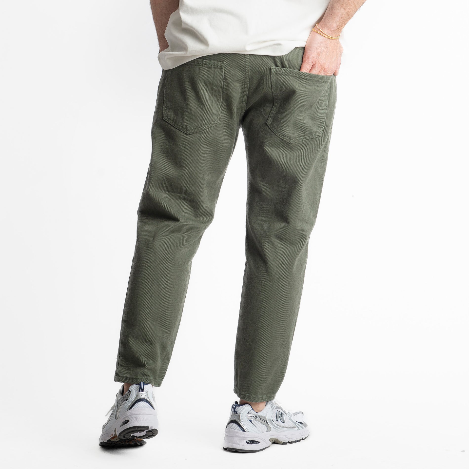 Jeans Uomo Carrot Fit Verde