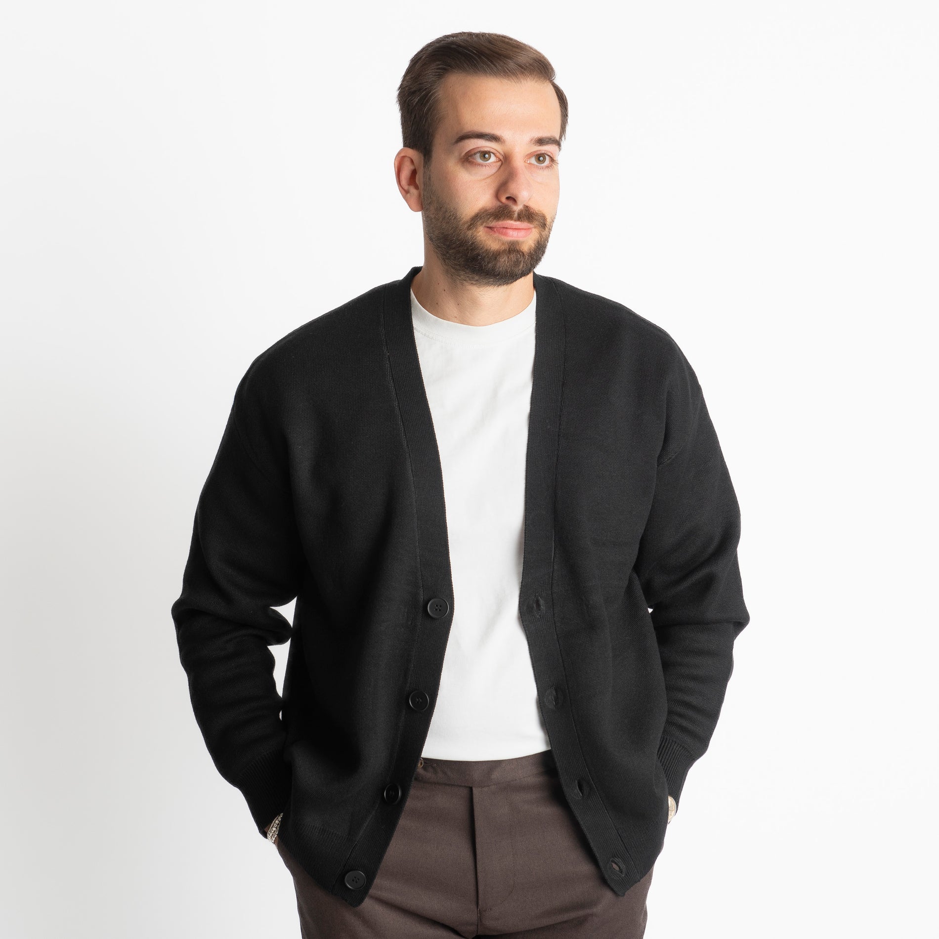 Cardigan Relax-fit W8602 Nero