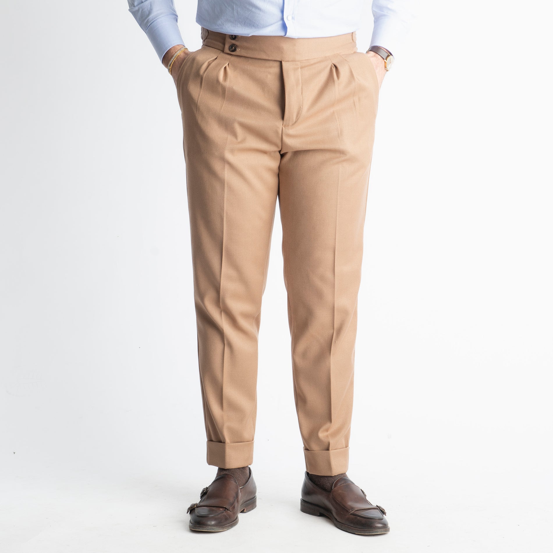 Pantalone Pisa Con Fibbia Beige