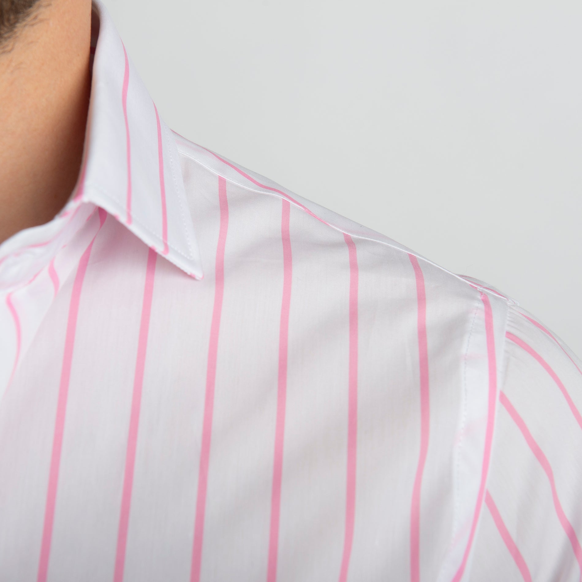 Camicia Fondo Bianco Rigo Rosa