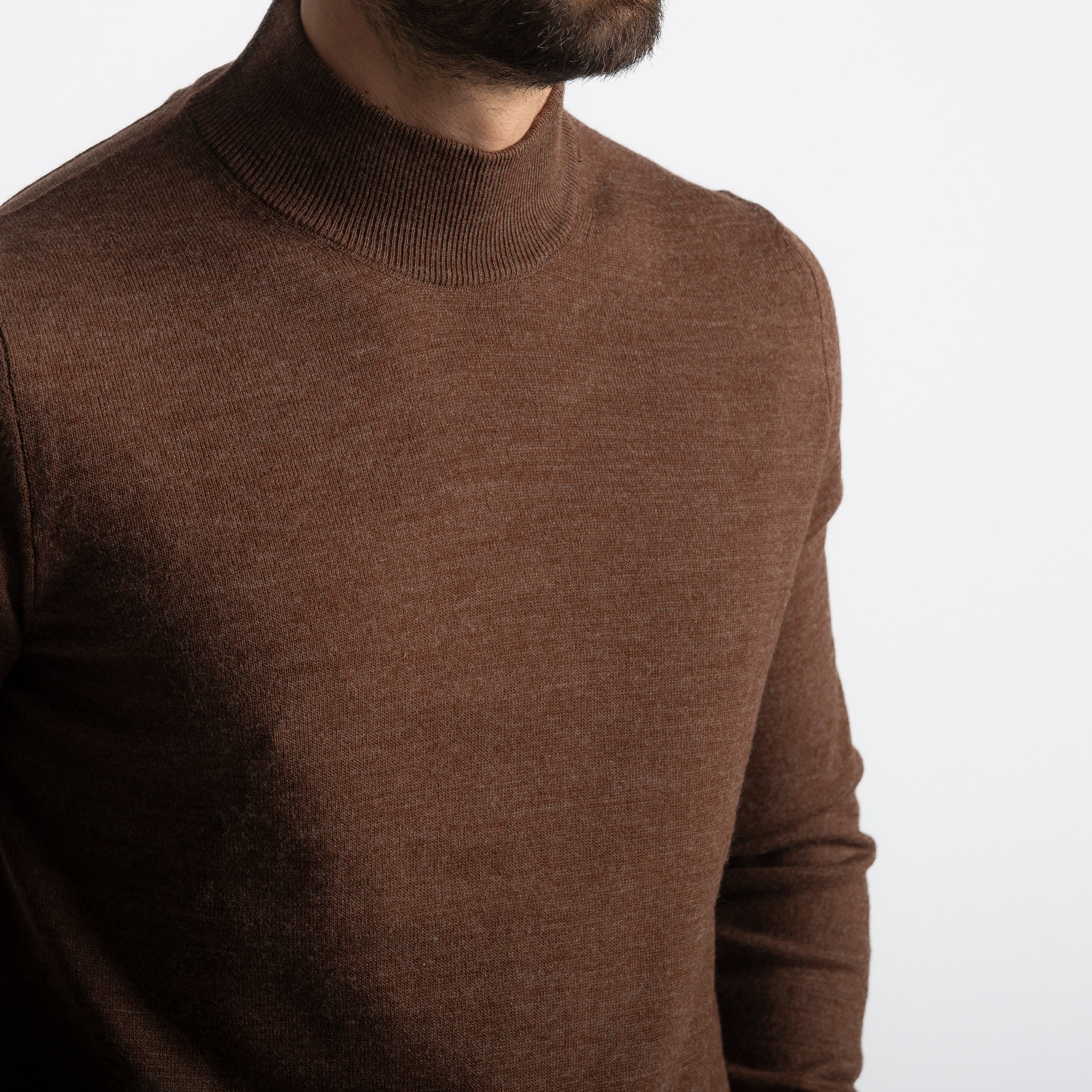 Lupetto Mezzo Collo Lana Merinos Moro