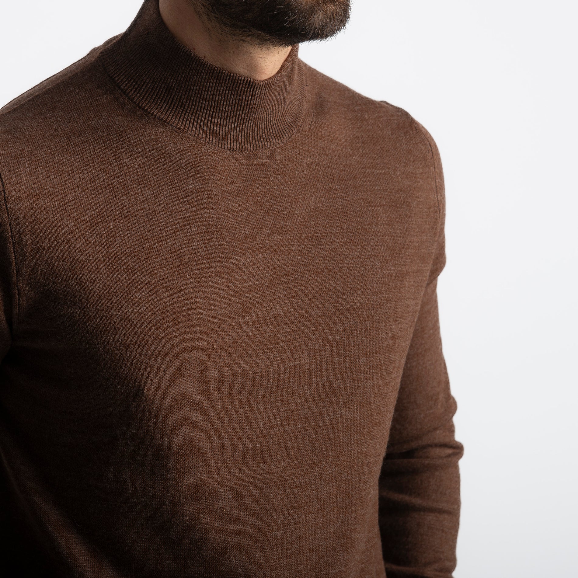 Lupetto Mezzo Collo Lana Merinos Moro