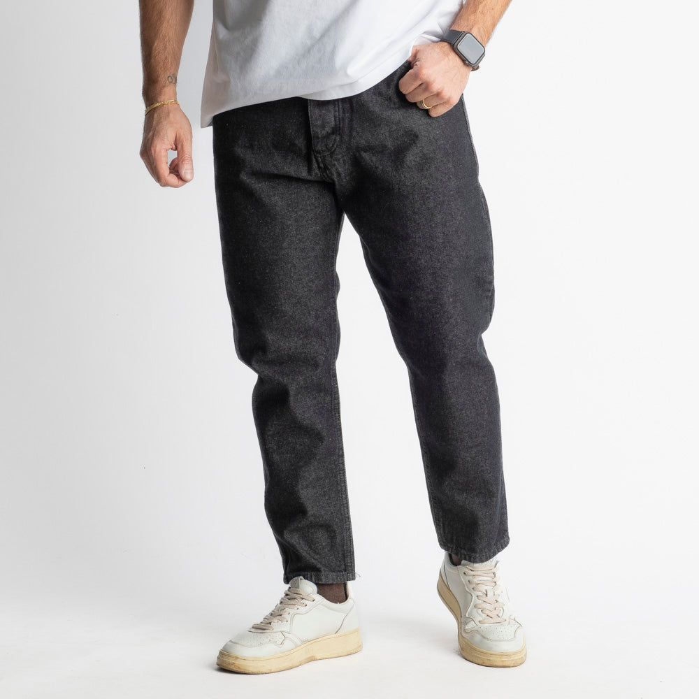 Jeans Uomo Carrot Fit Lavaggio Zero Nero