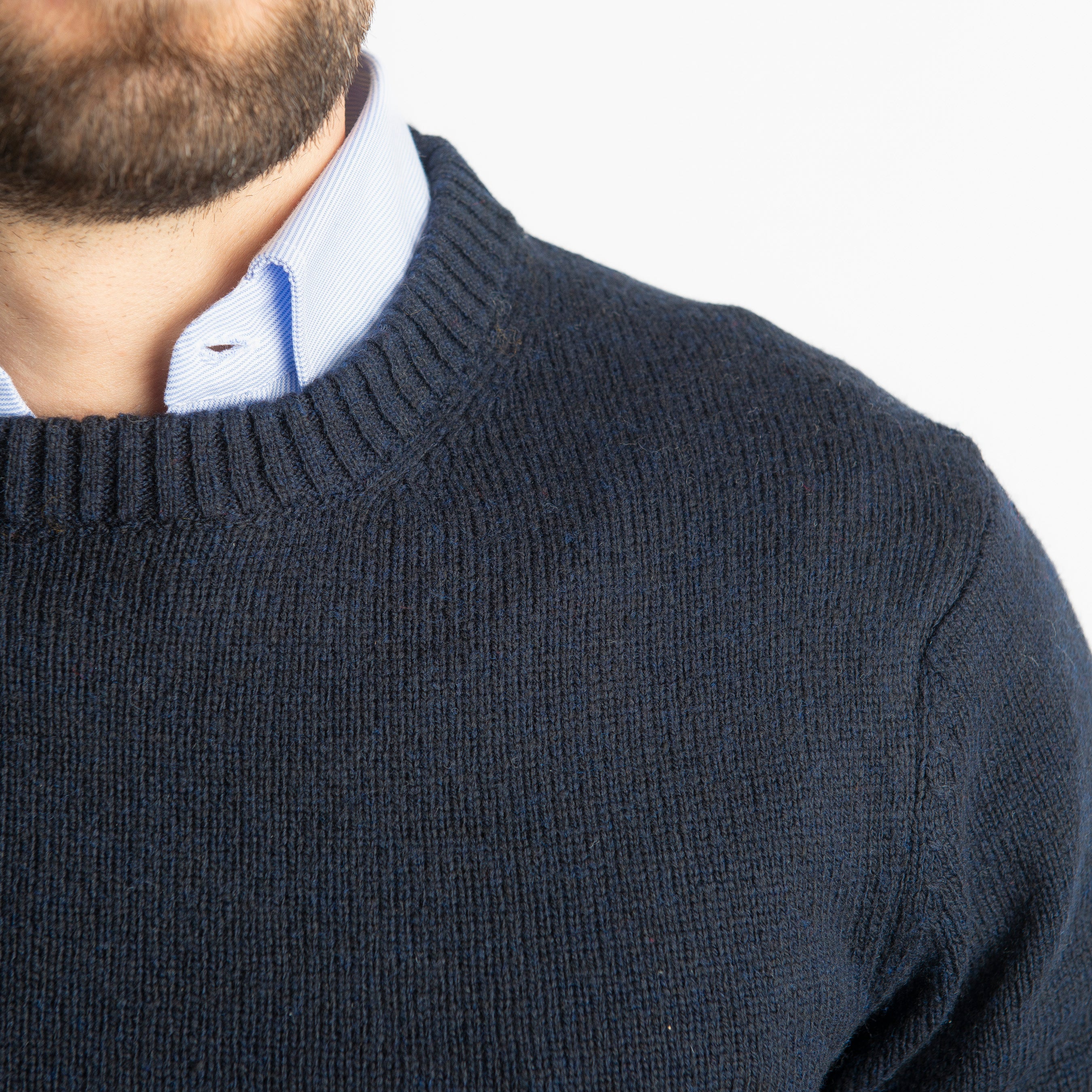 Maglione Girocollo Cortina In Lana Blu