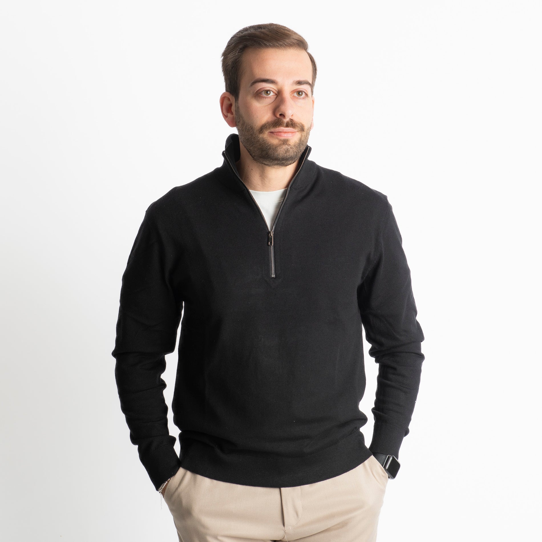 Lupetto Mezza Zip IT006 Nero
