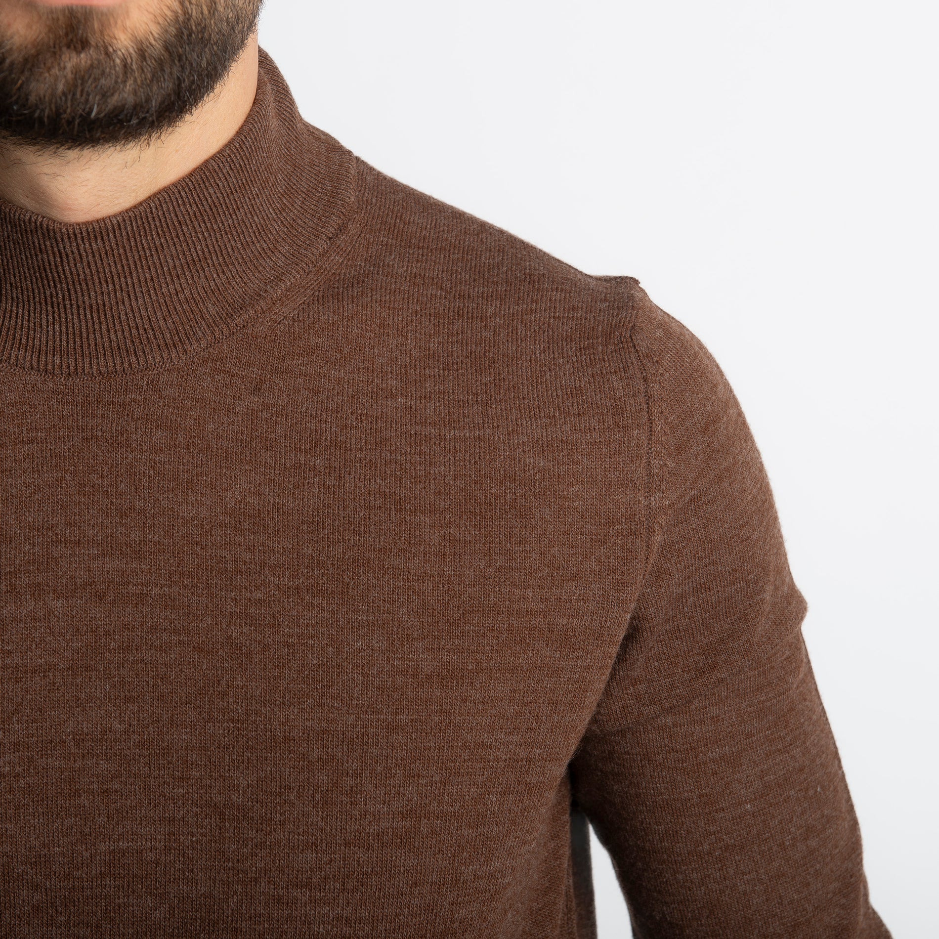 Lupetto Mezzo Collo Lana Merinos Moro