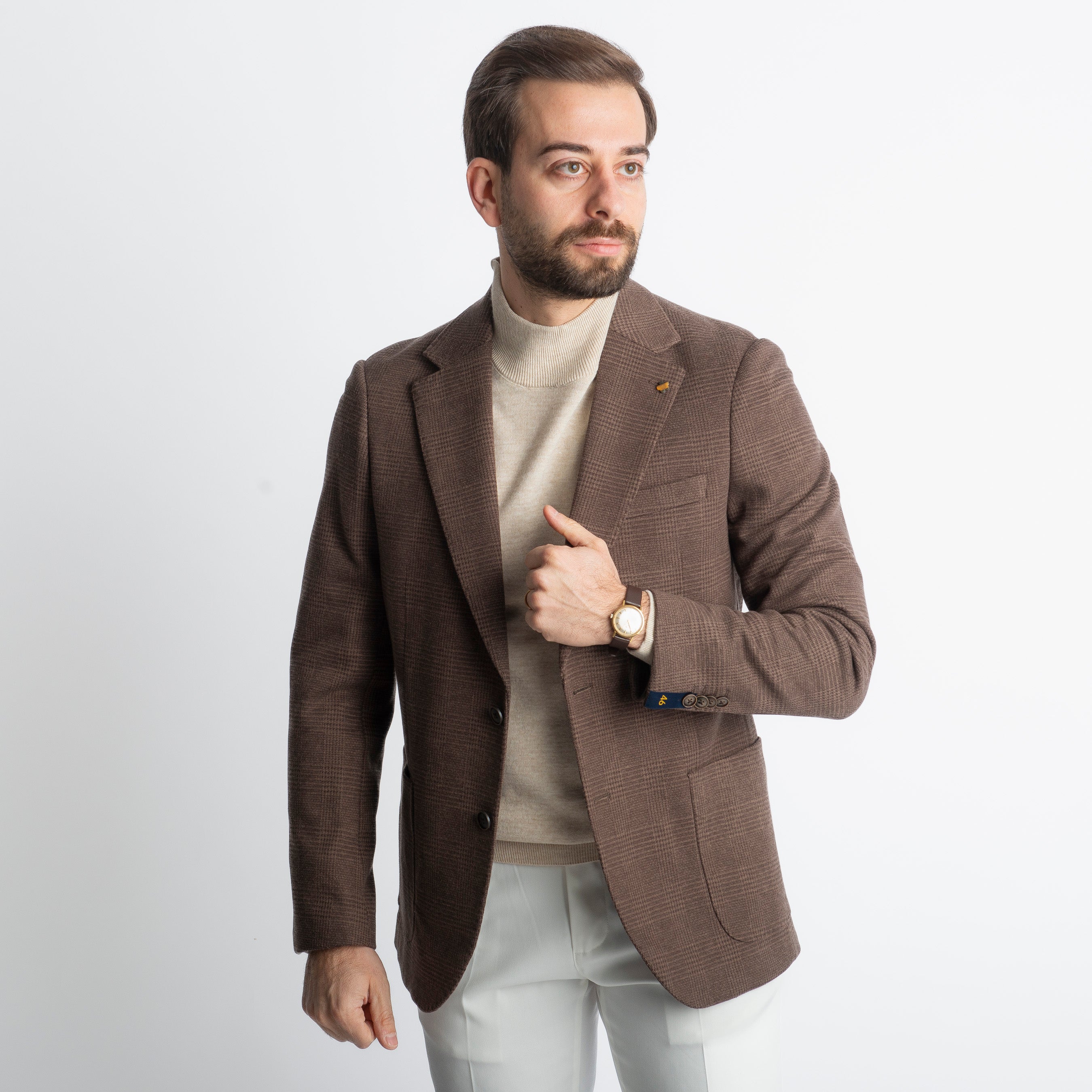 Giacca Monopetto Quadri Moro