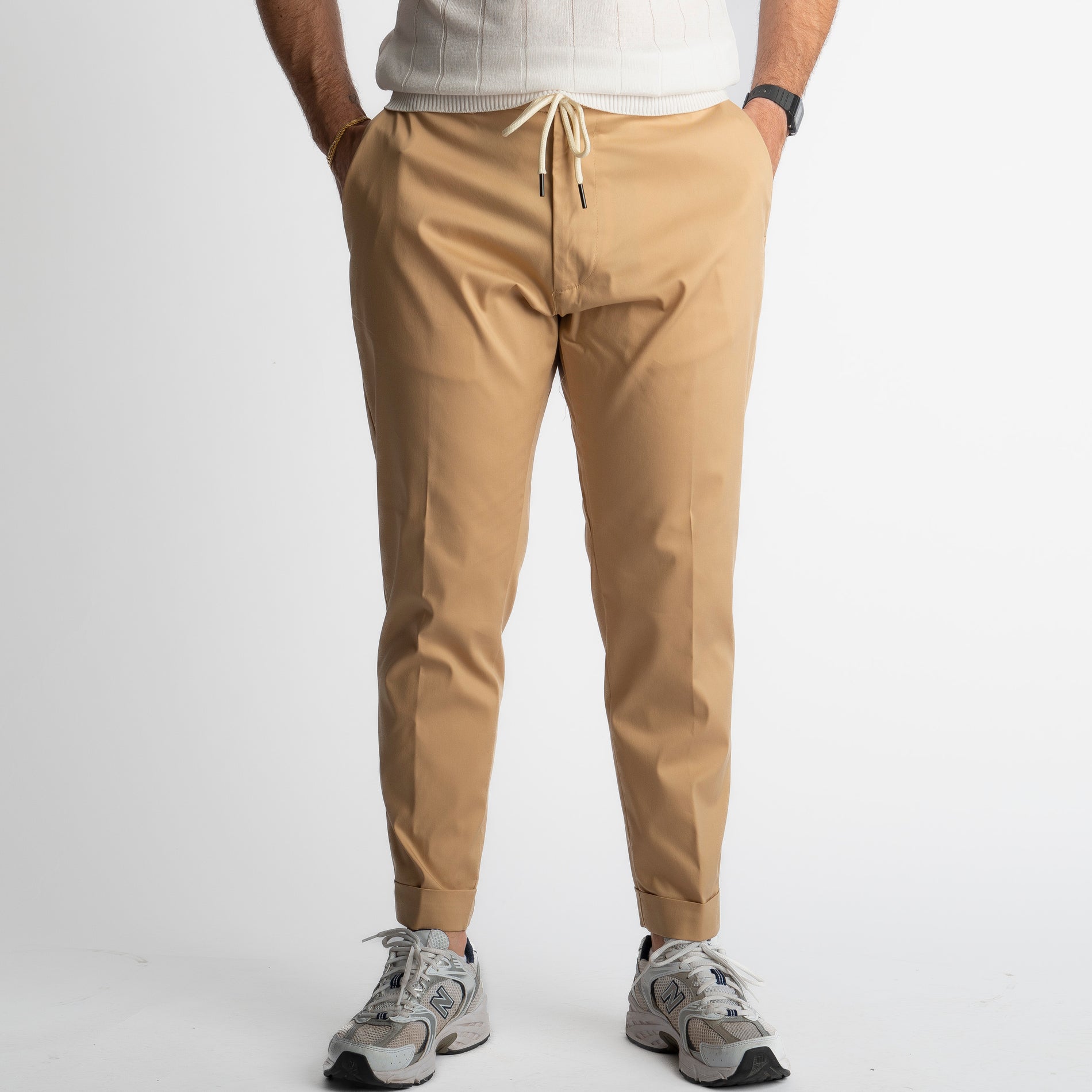 Pantalone Ischia Tessuto no Stiro Beige
