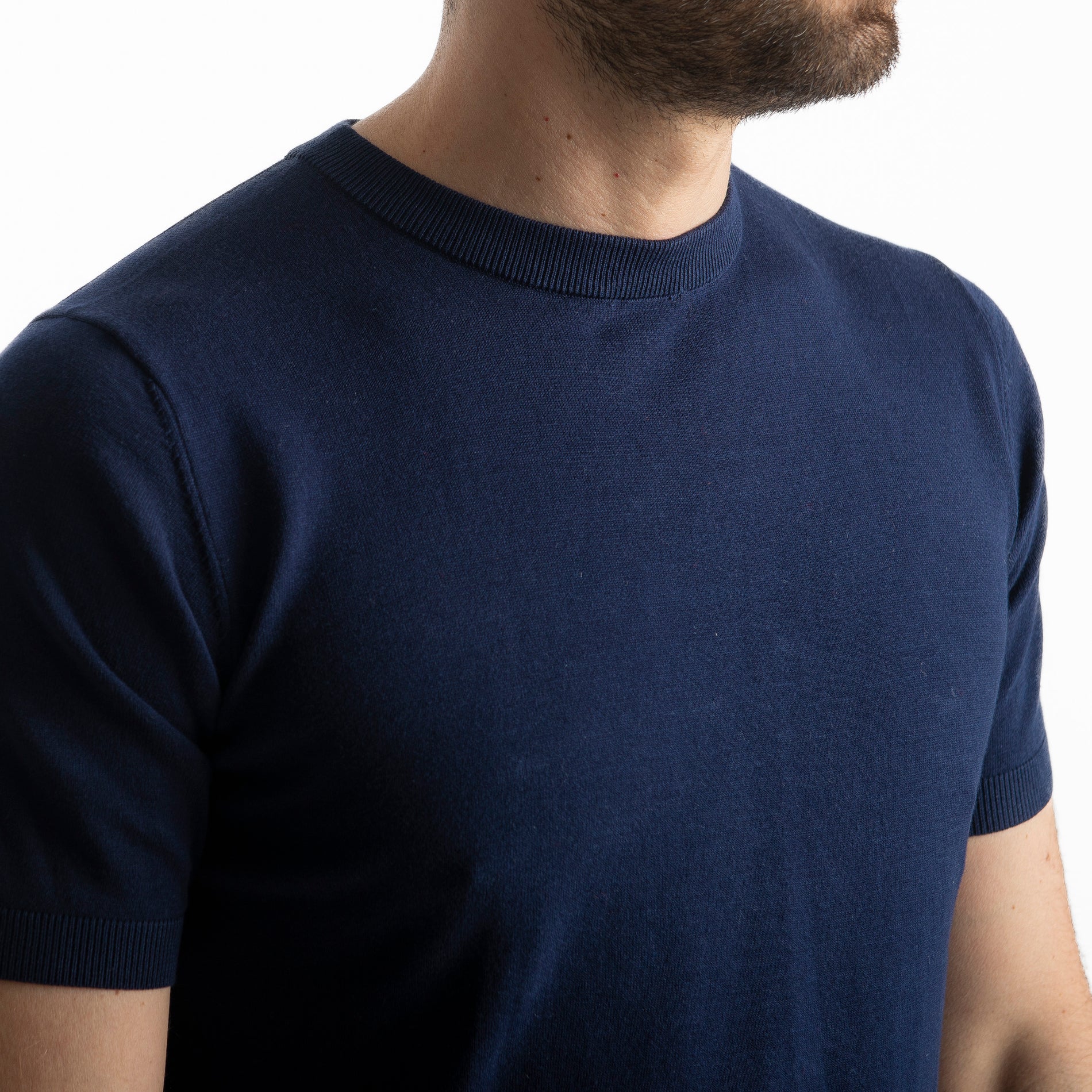 T-shirt in Maglia Premium Cotton Blu