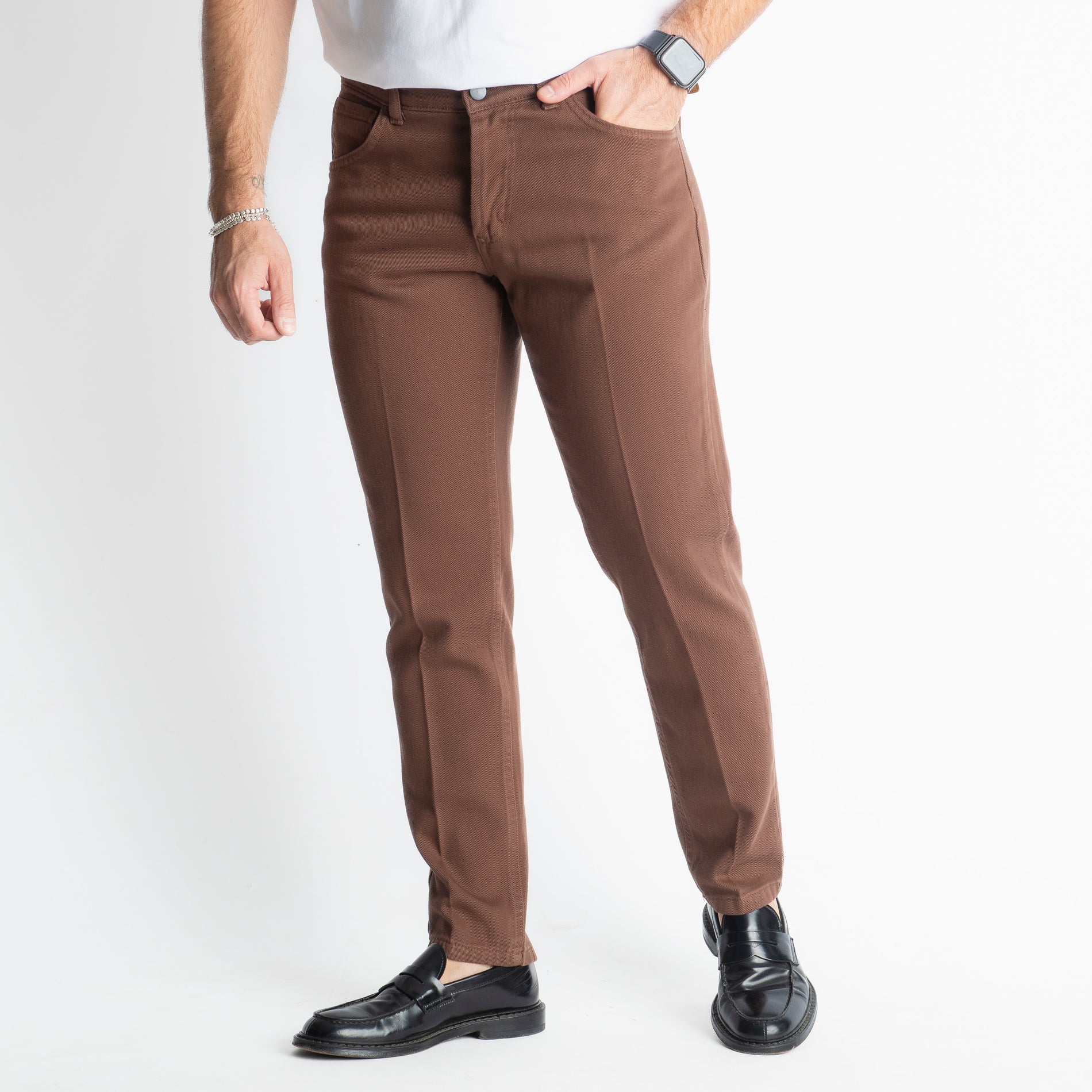 Pantalone Cinque Tasche Marrone