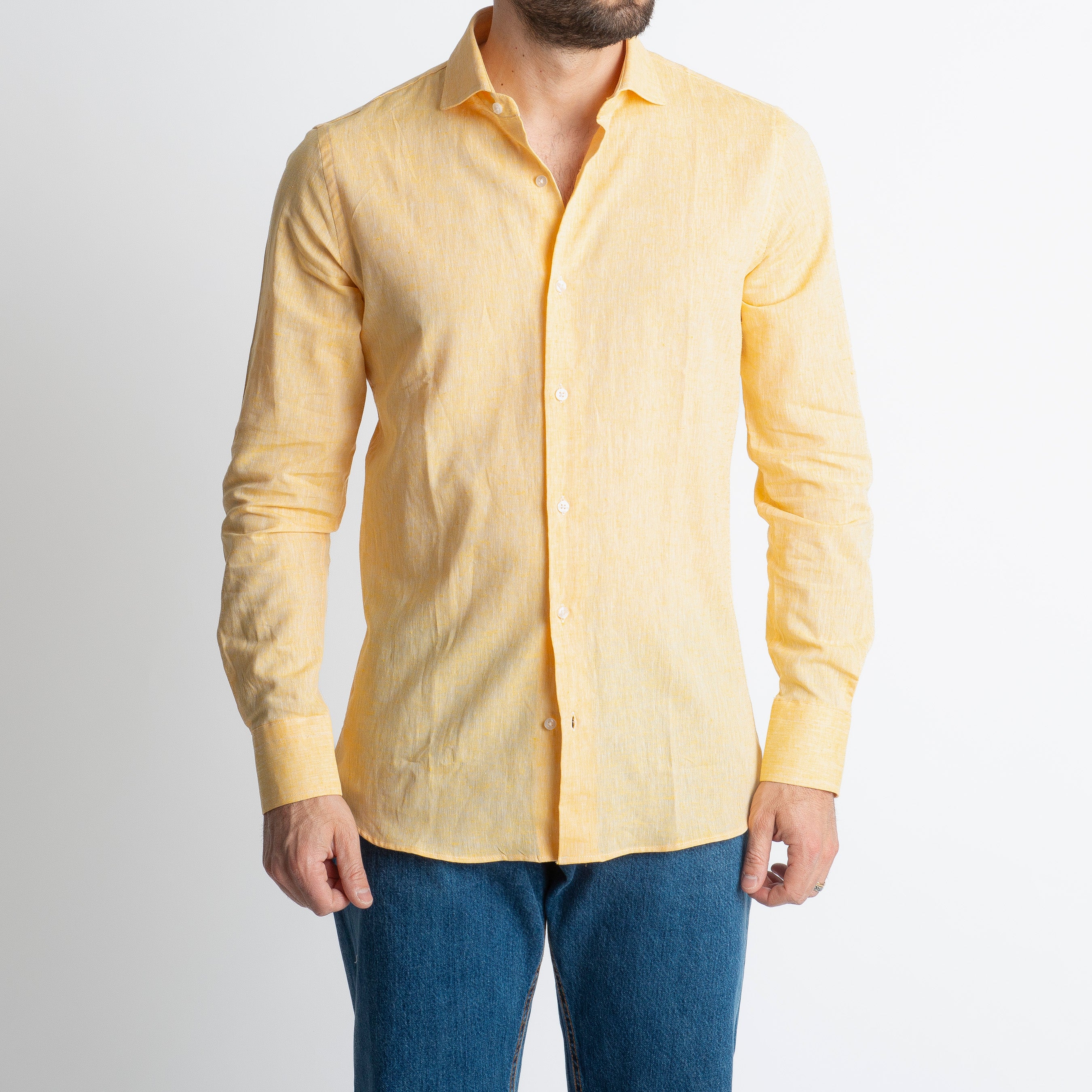 Camicia in Lino Gialla
