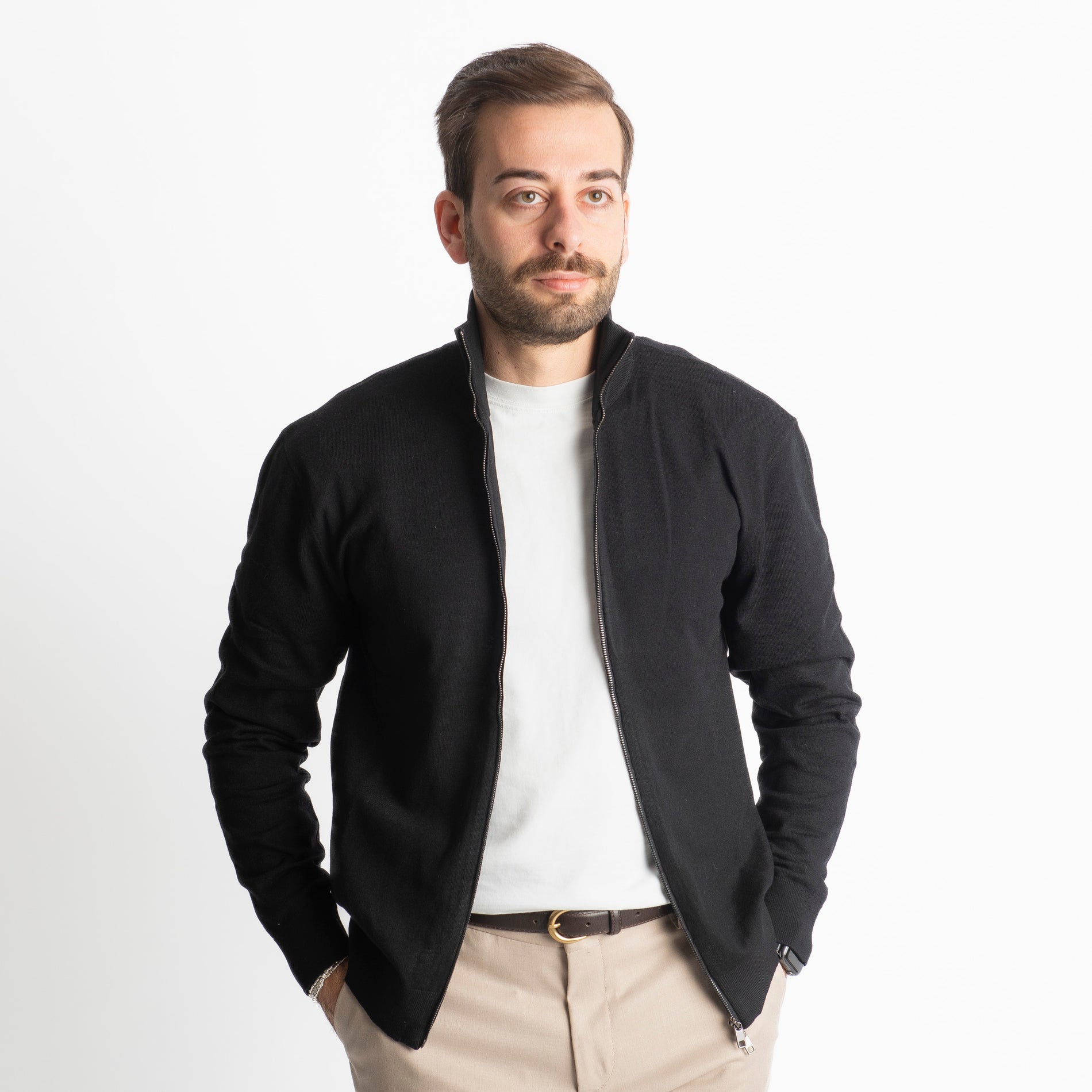 Cardigan Full Zip IT007 Nero