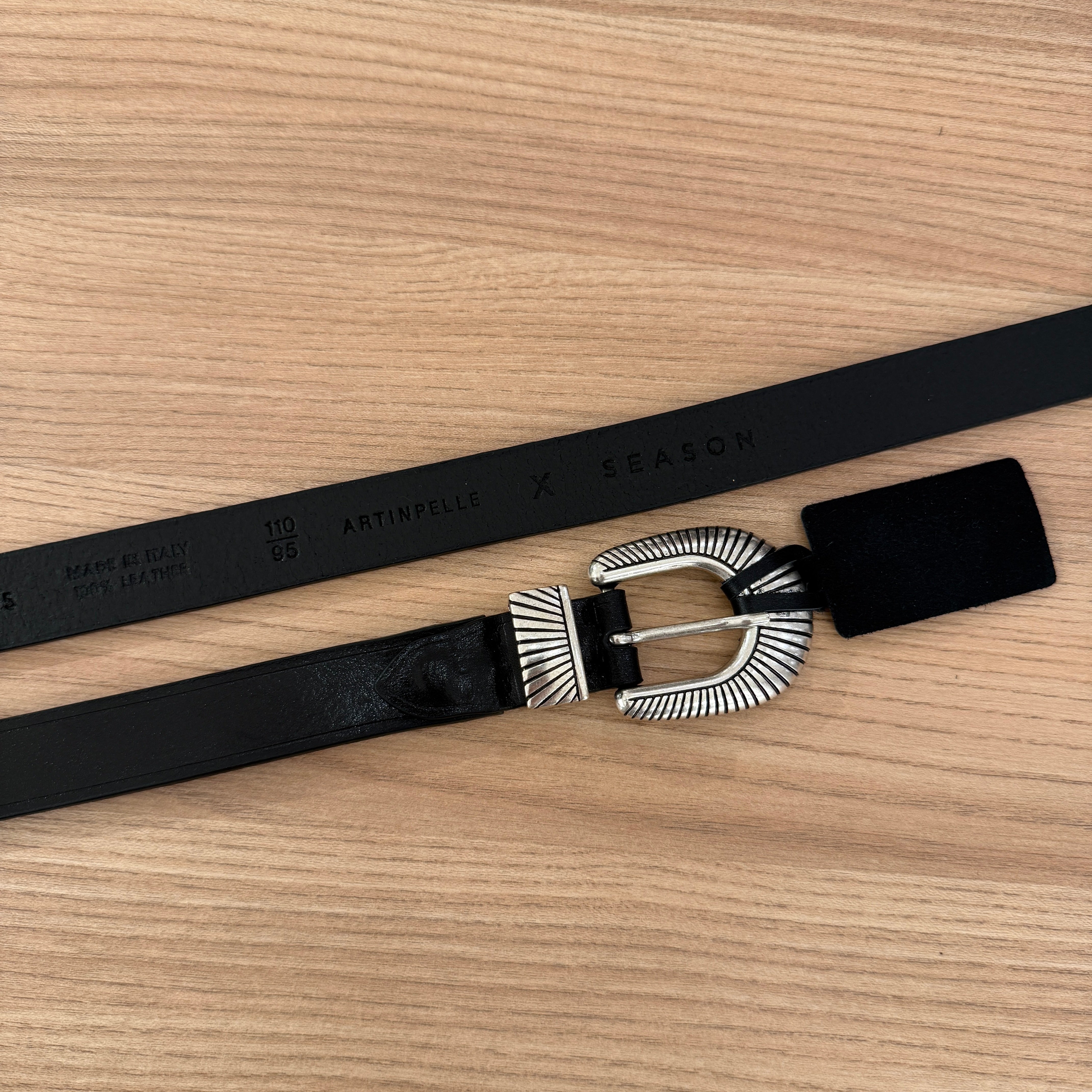 Cintura Texana in Cuoio Trittico Nero