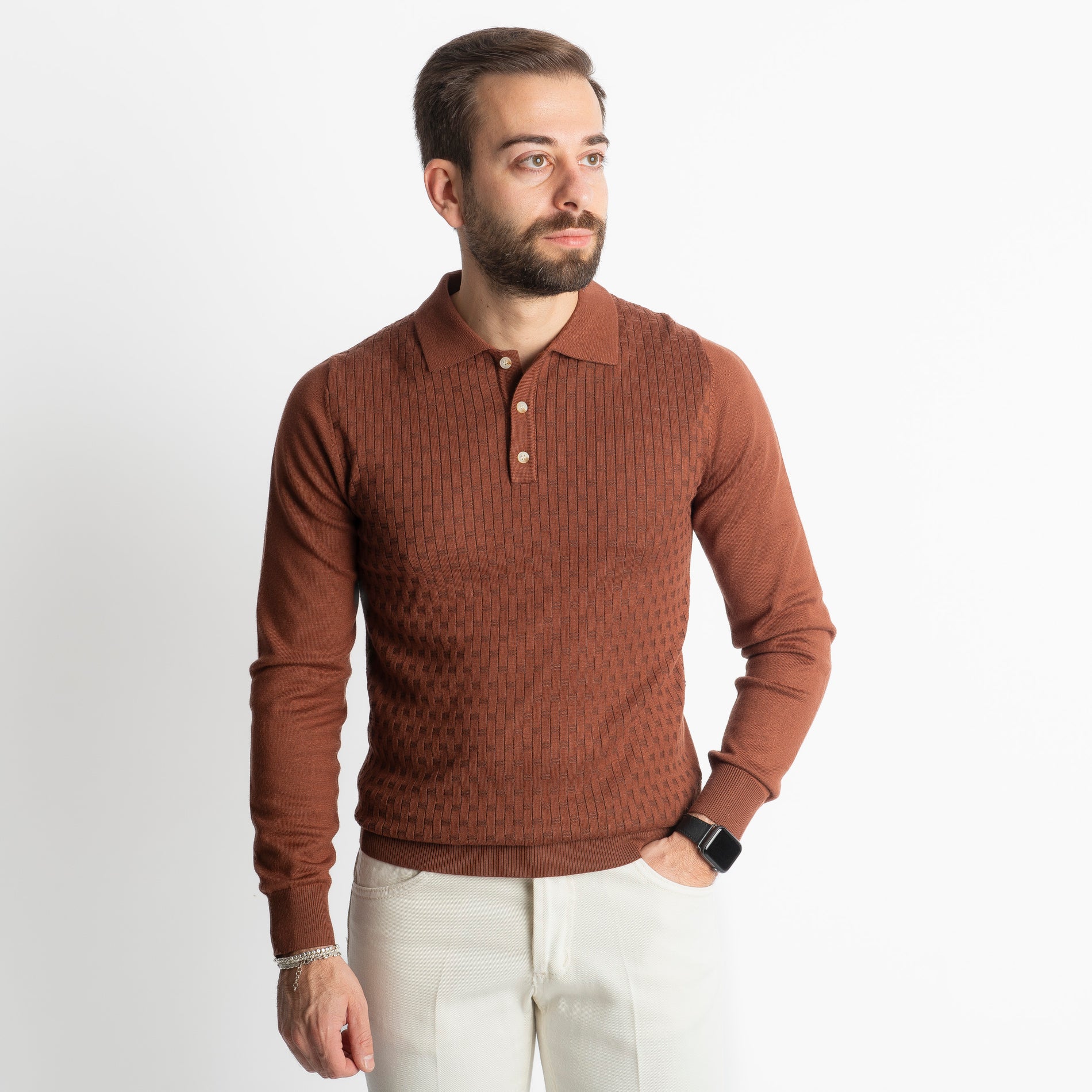 Polo in Maglia M947 Tabacco