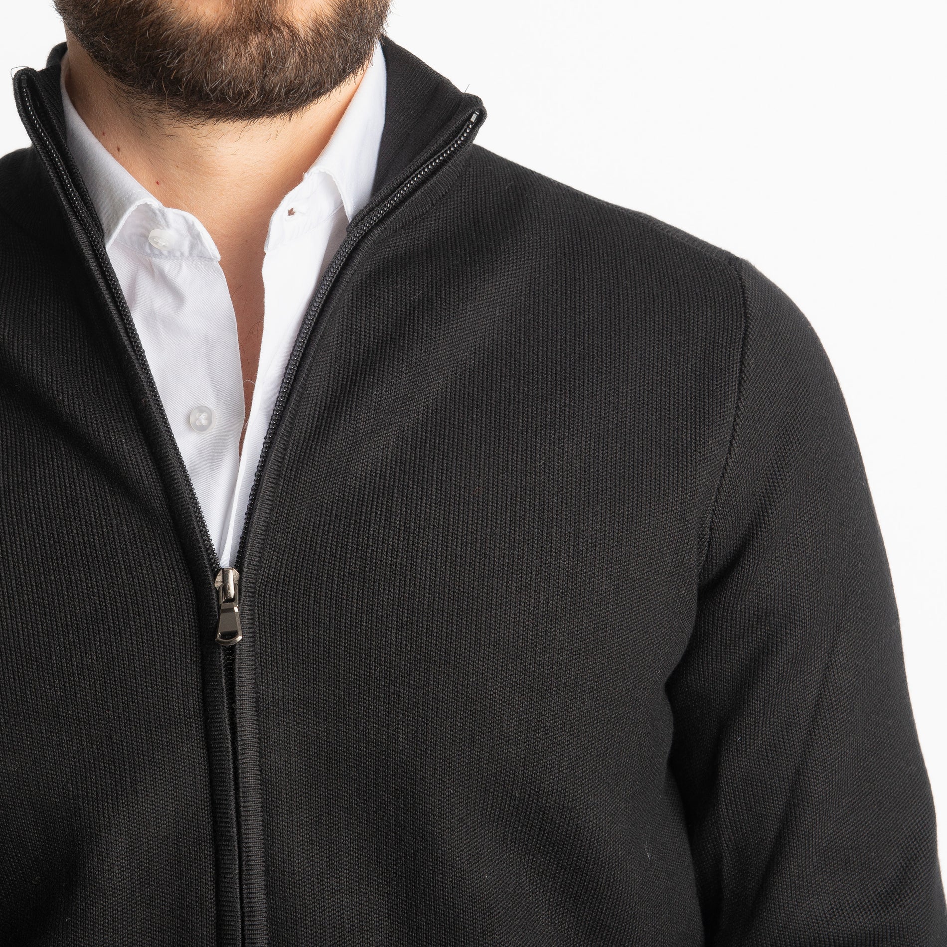 Cardigan Con Zip 251167 Nero